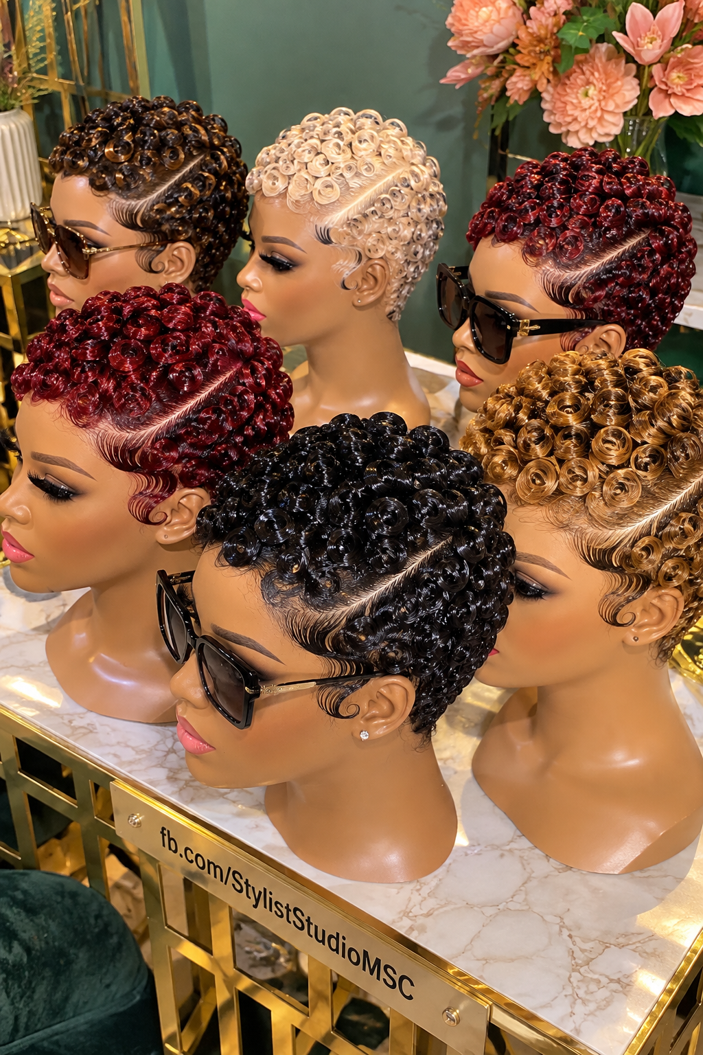 Six Glossy Sculpted Pixie Wigs With Ring Curls and Side Waves #ssh Six Glossy Sculpted Pixie Wigs With Ring Curls and Side Waves #ssh