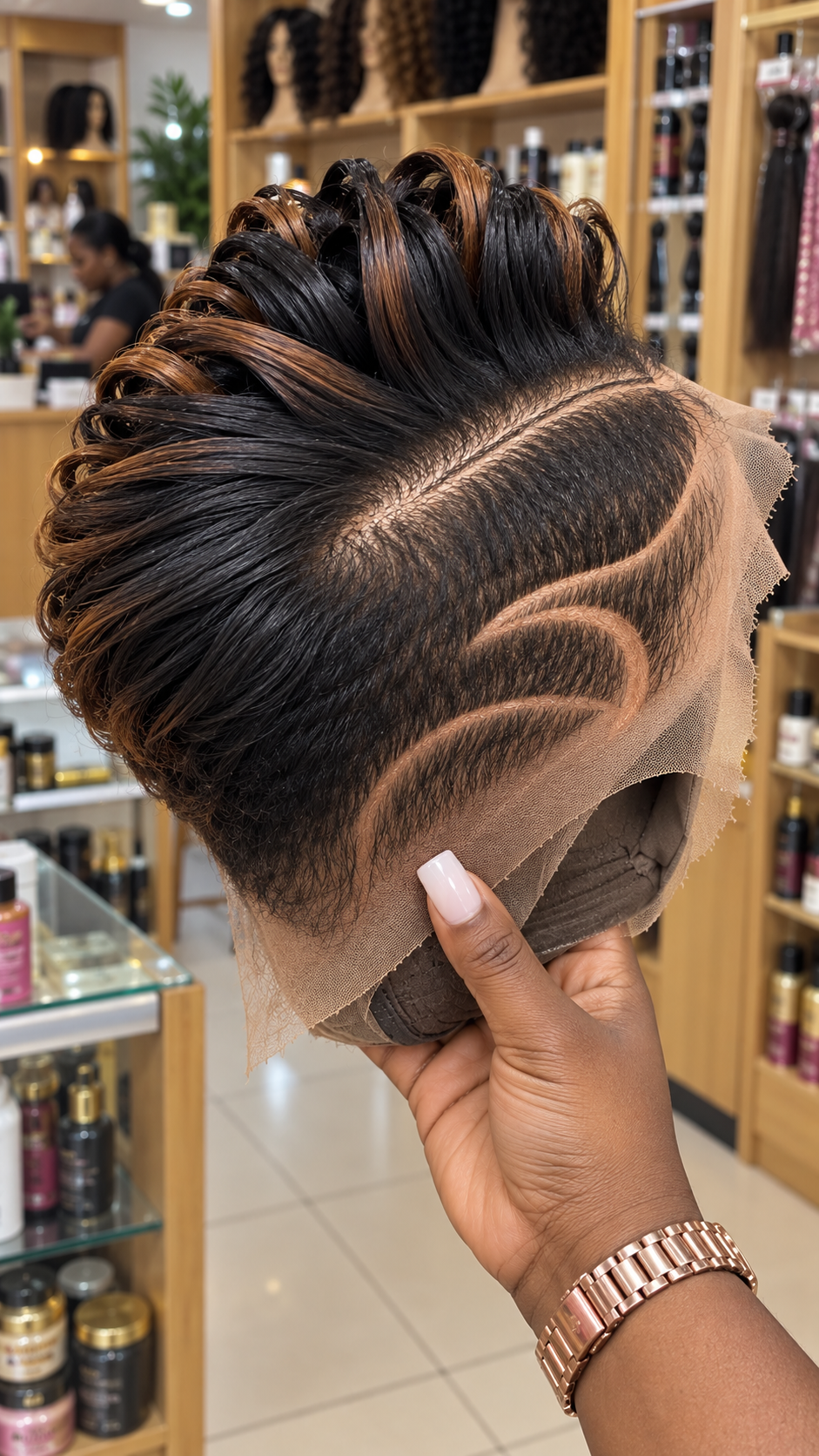How To Order This Black and Caramel Brown Pixie Wig With Curved Side Lines #stayh How To Order This Black and Caramel Brown Pixie Wig With Curved Side Lines #stayh