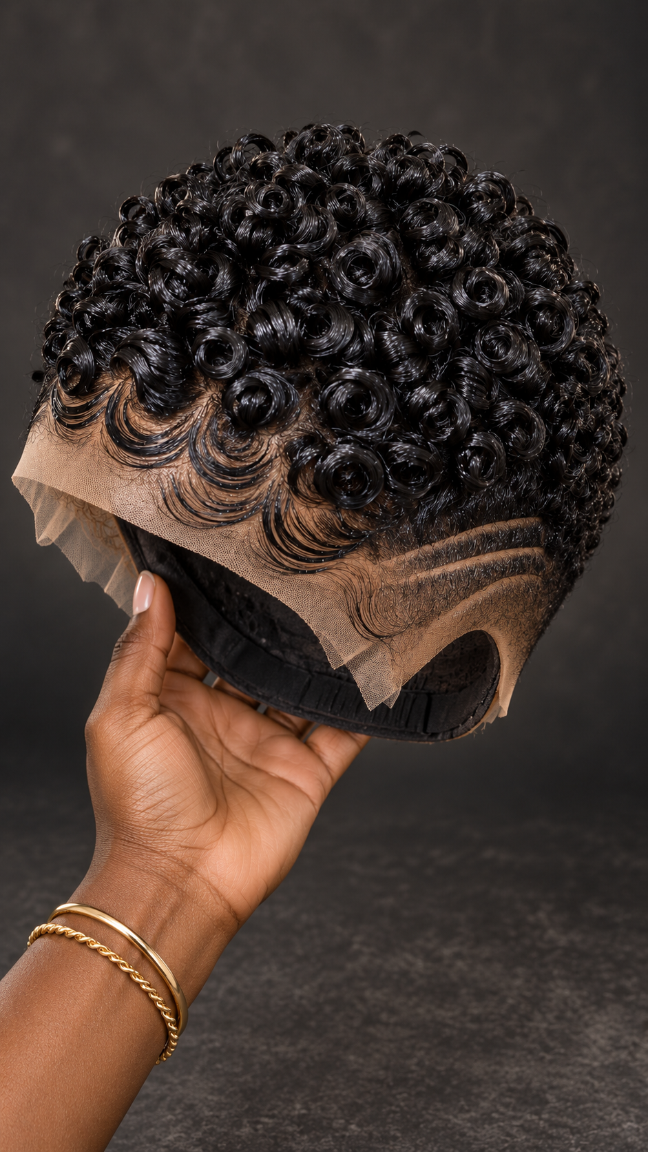 Jet Black Pin Curl Pixie Lace Wig With Double Side Lines #WigBusiness Jet Black Pin Curl Pixie Lace Wig With Double Side Lines #WigBusiness