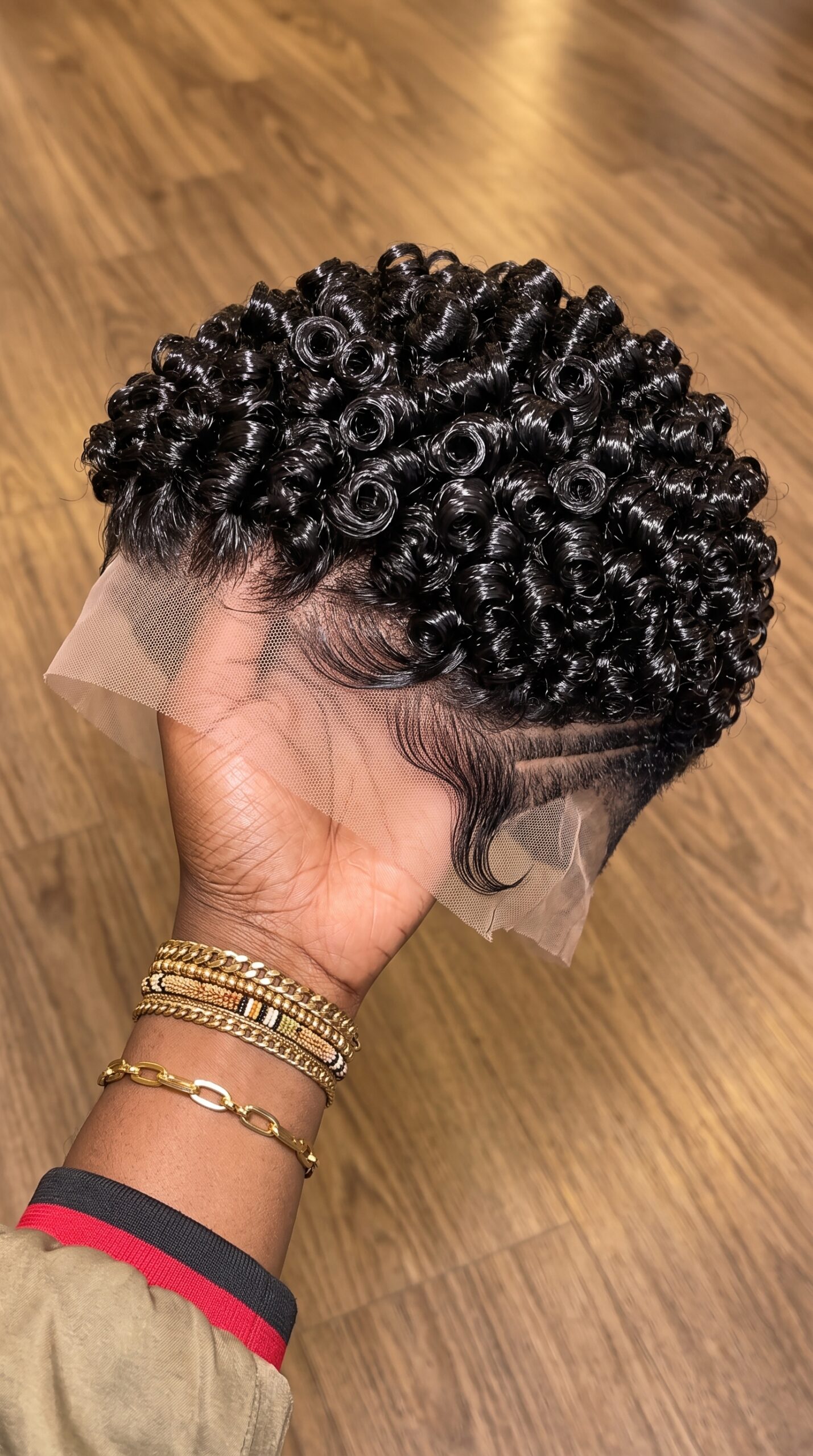Jet Black Ringlet Pixie Wig With Triple Side-Line Detail #stay