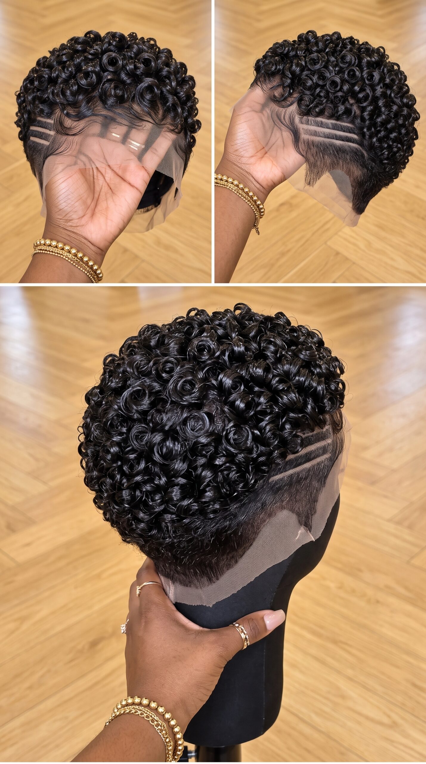 Jet Black Ringlet Pixie Wig With Triple Side Lines #HaircutStyleIdeas