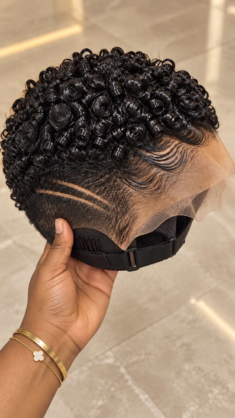 Jet Black Spiral Coil Pixie Lace Wig With Double Side Lines #WigBusiness Jet Black Spiral Coil Pixie Lace Wig With Double Side Lines #WigBusiness