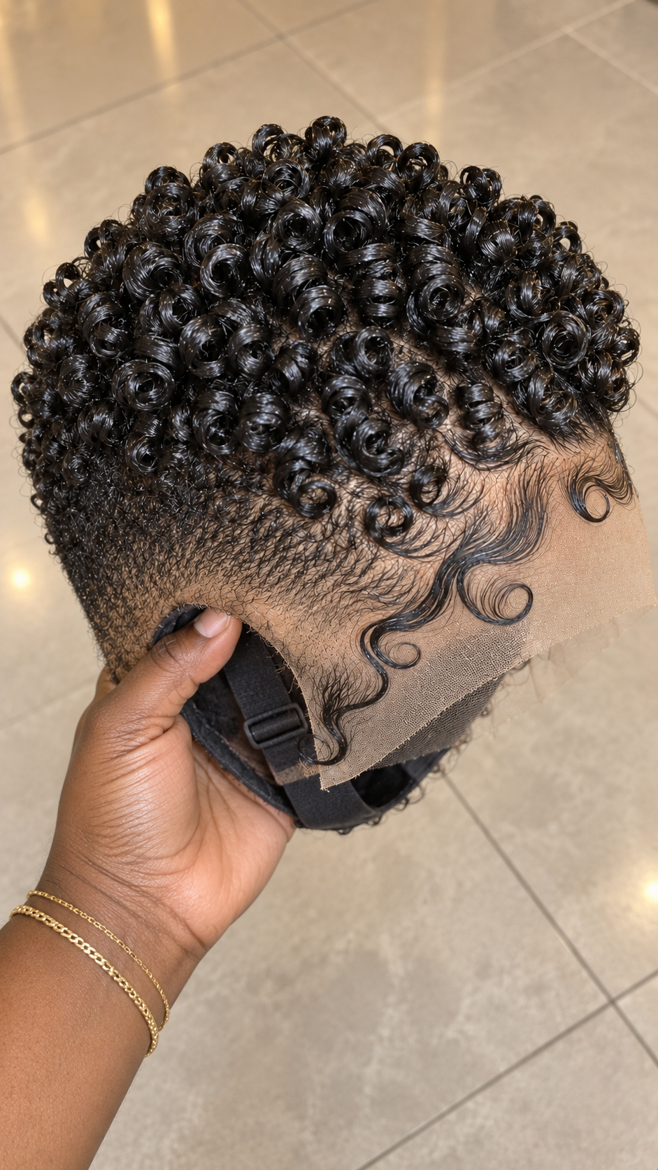 Jet Black Spiral Coil Pixie Lace Wig With Sculpted S-Curl Edges #WigBusiness