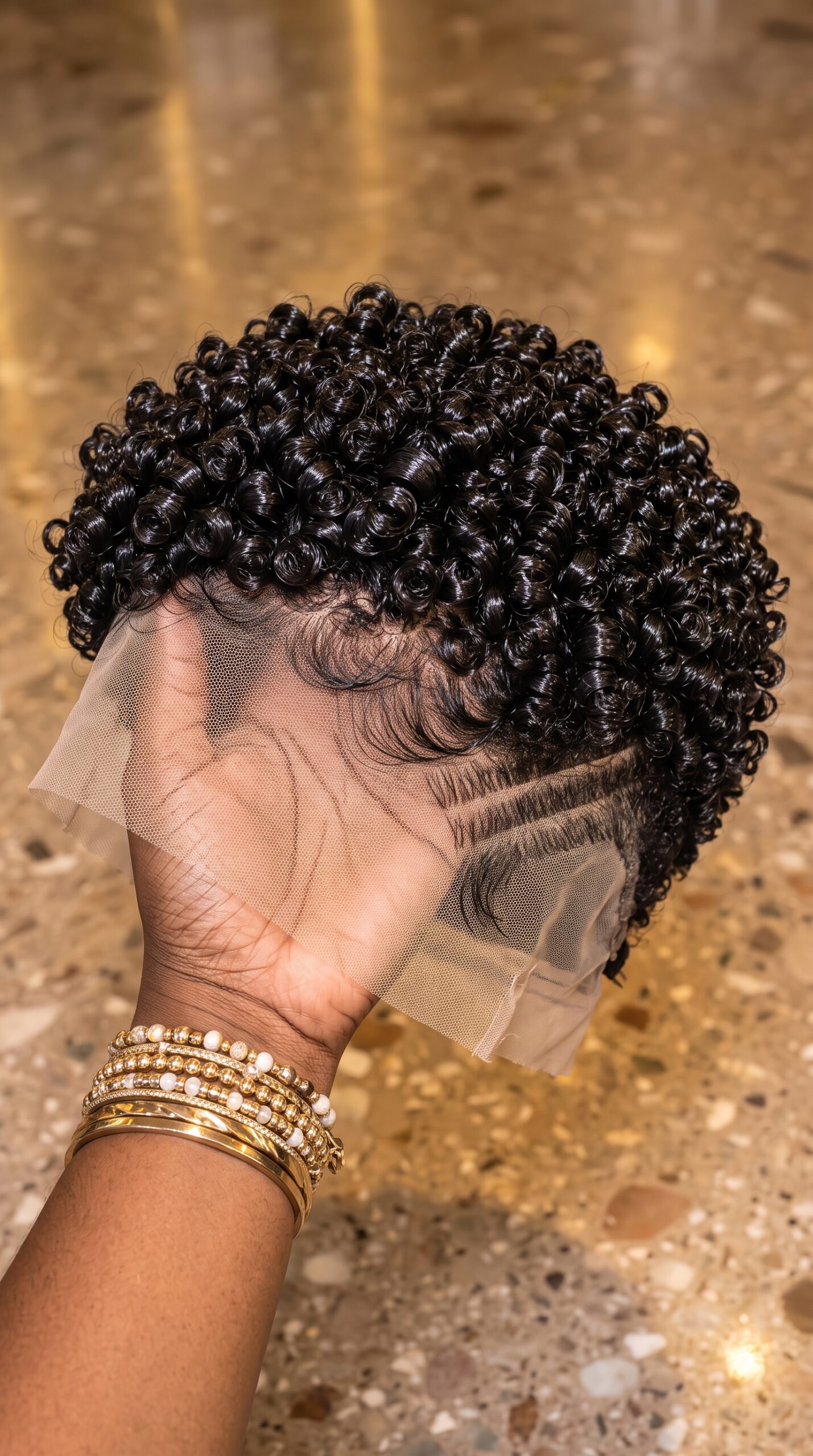 Jet Black Spiral Pixie Lace Wig With Triple Side-Line Detail #Bestki