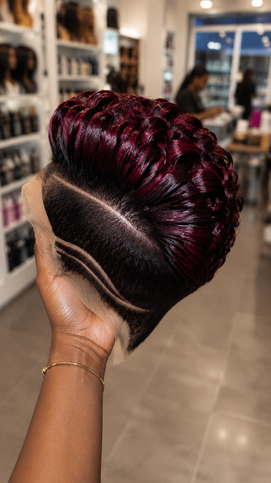 A Deep Diagonal Scalp Part On A Pixie Wig Sets The Direction For Every Sculpted Wave Loop #hwbh