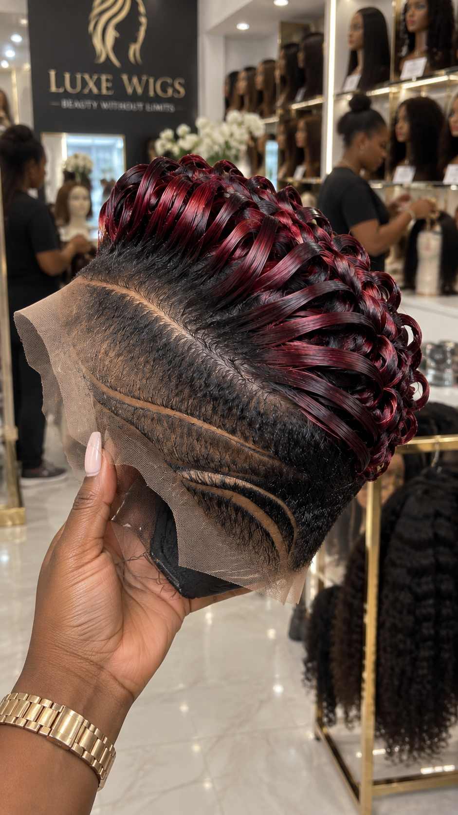 Burgundy Red Sculpted Pixie Lace Wig With Dark Roots And Side Design #fah Burgundy Red Sculpted Pixie Lace Wig With Dark Roots And Side Design #fah