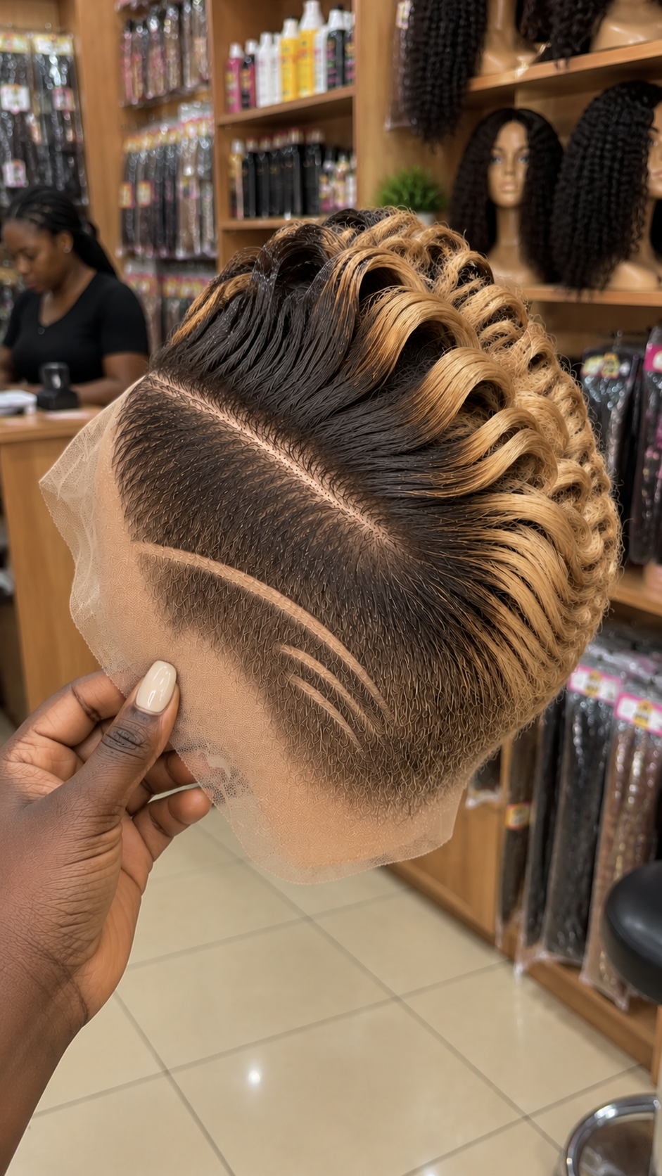 Dark Root Honey Blonde Sculpted Loop Pixie Wig With Triple Curved Side Lines #ssh Dark Root Honey Blonde Sculpted Loop Pixie Wig With Triple Curved Side Lines #ssh