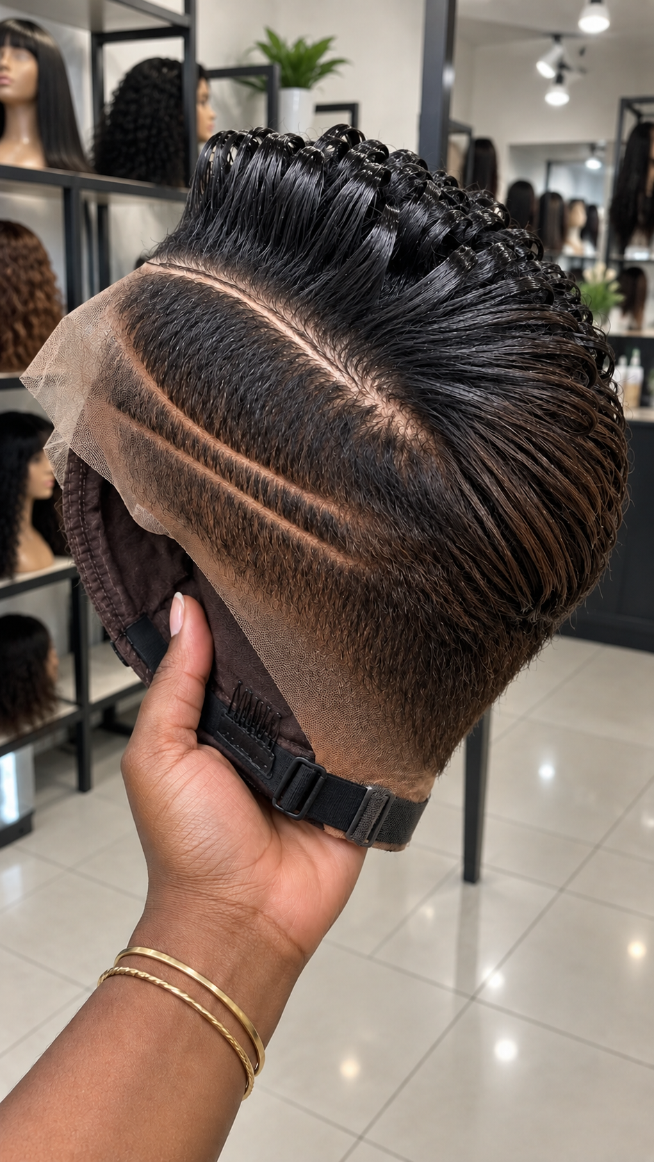 Jet Black Sculpted Loop Pixie Wig With Long Side Line #hwbh Jet Black Sculpted Loop Pixie Wig With Long Side Line #hwbh