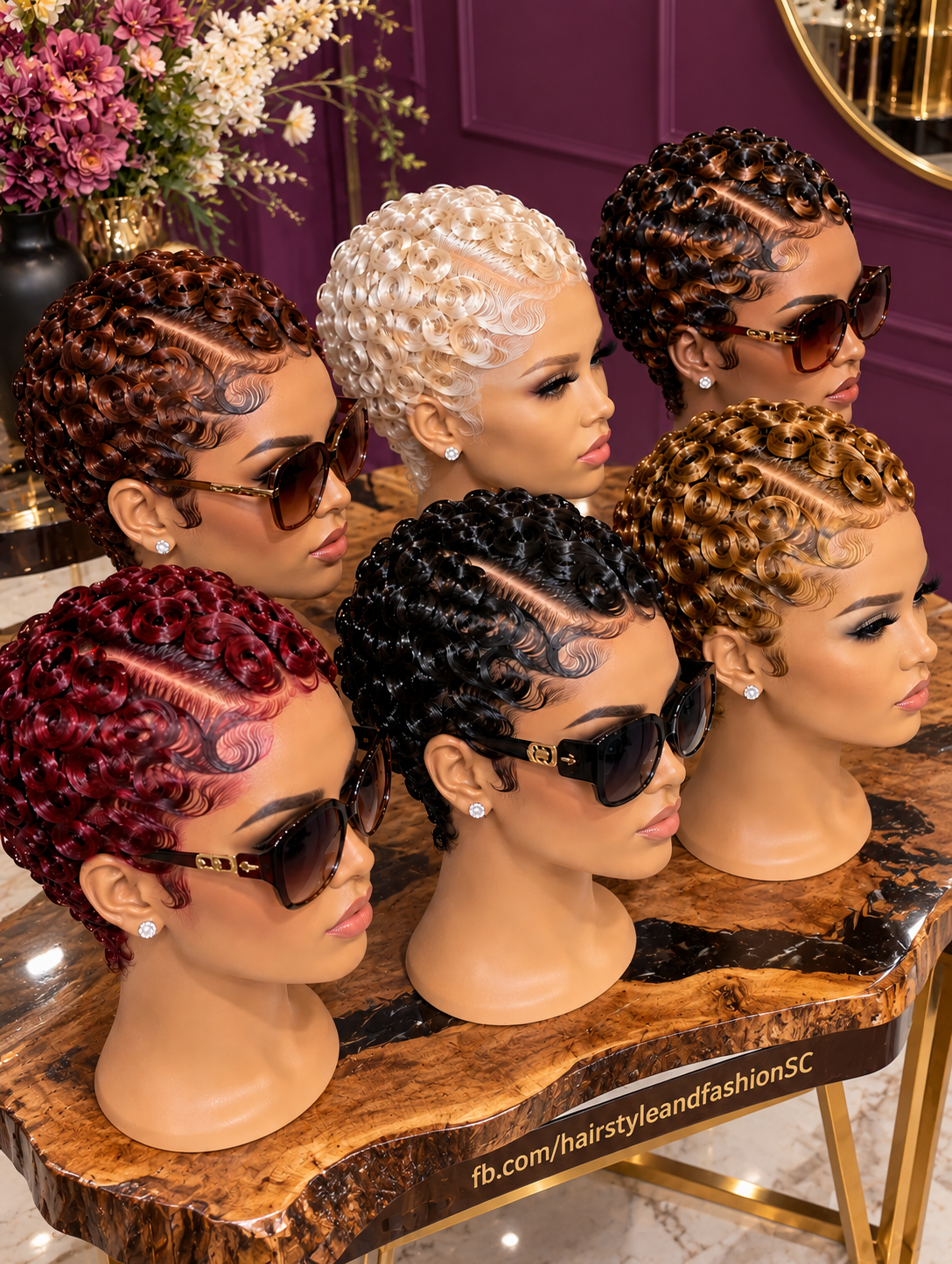 6 Finger Curl Pixie Wigs With Deep Side Parts and Glossy Ringlets #fa 6 Finger Curl Pixie Wigs With Deep Side Parts and Glossy Ringlets #fa