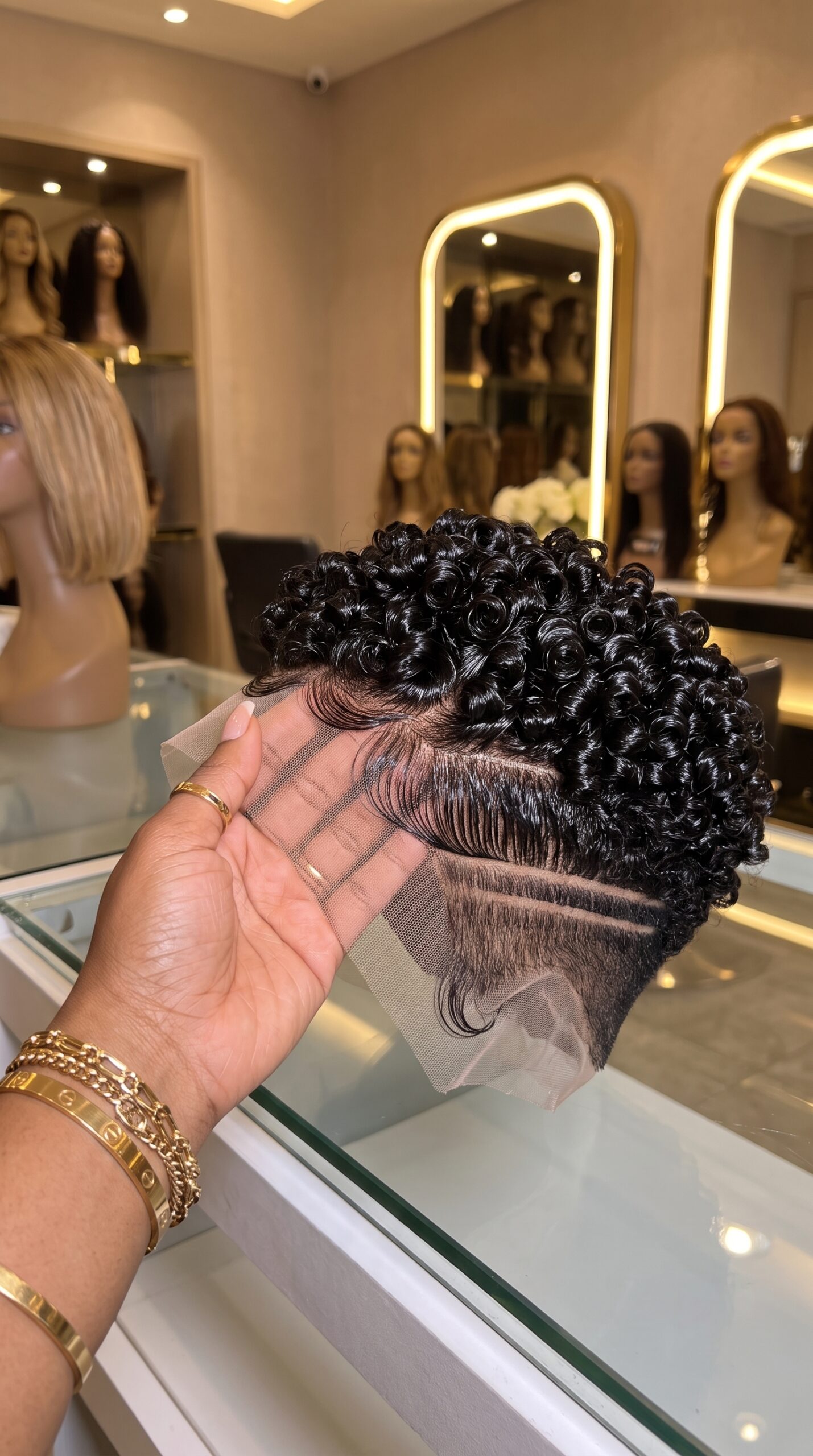 Jet Black Ringlet Pixie Lace Wig With Twin Side Lines #bwi