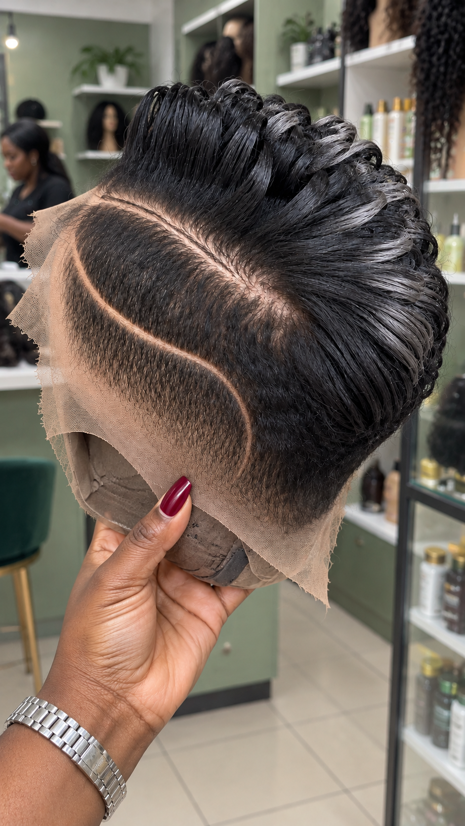 Black Pixie Lace Wig With Silver Highlights and a Curved Side Line #fltr Black Pixie Lace Wig With Silver Highlights and a Curved Side Line #fltr