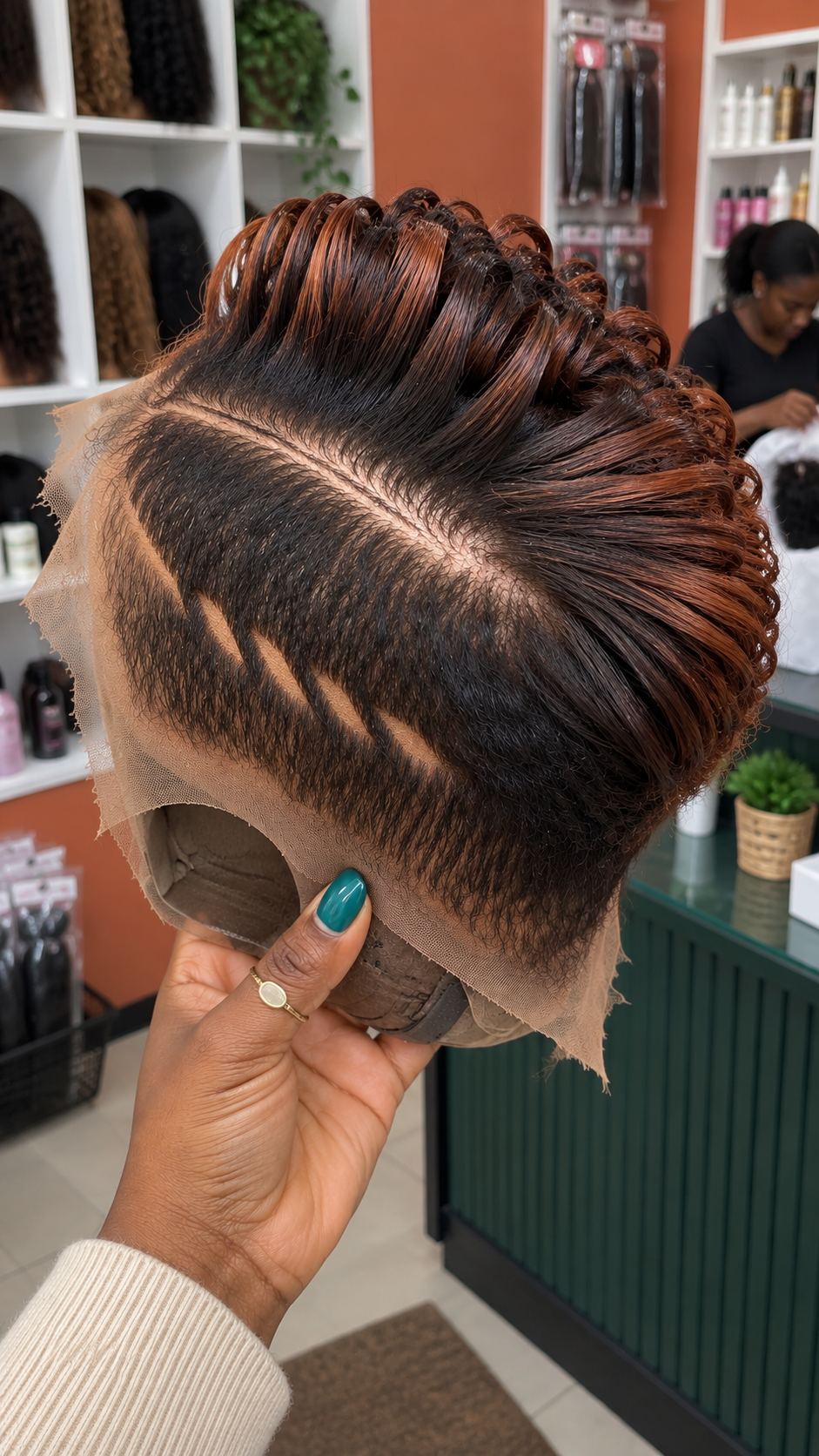 See This Copper Brown Loop Pixie Wig’s Full Price and Styling Details #aftr