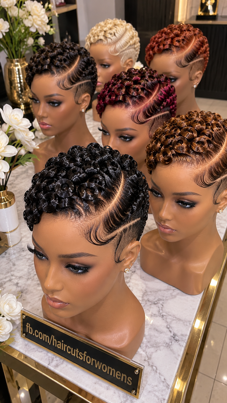 Six Ringlet Pixie Wigs With Deep Side Parts And Sculpted Temple Waves #bwi Six Ringlet Pixie Wigs With Deep Side Parts And Sculpted Temple Waves #bwi