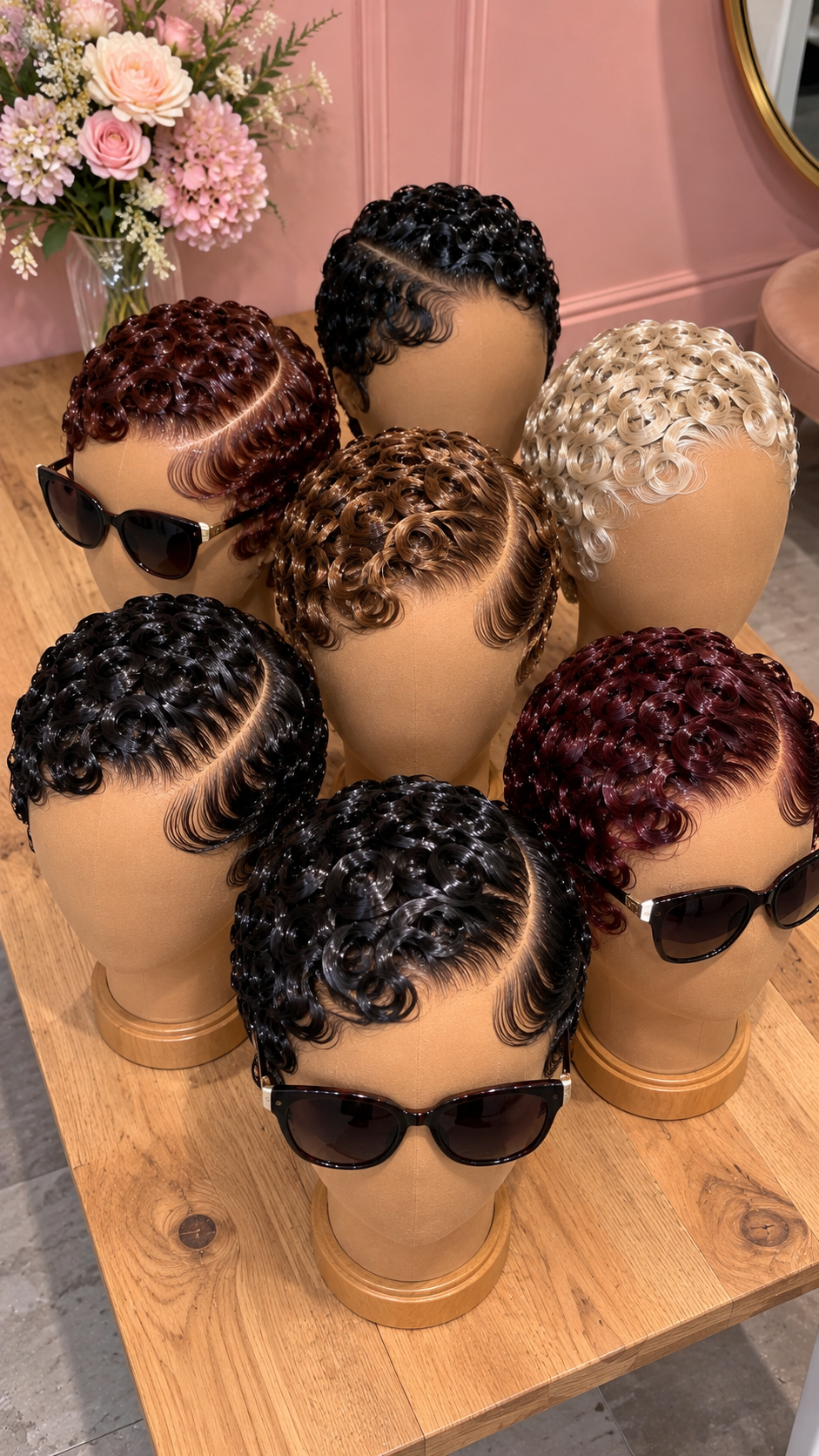 Seven Curly Pixie Wig Colors With Sculpted Side Sweeps and Spiral Ringlets #flt Seven Curly Pixie Wig Colors With Sculpted Side Sweeps and Spiral Ringlets #flt