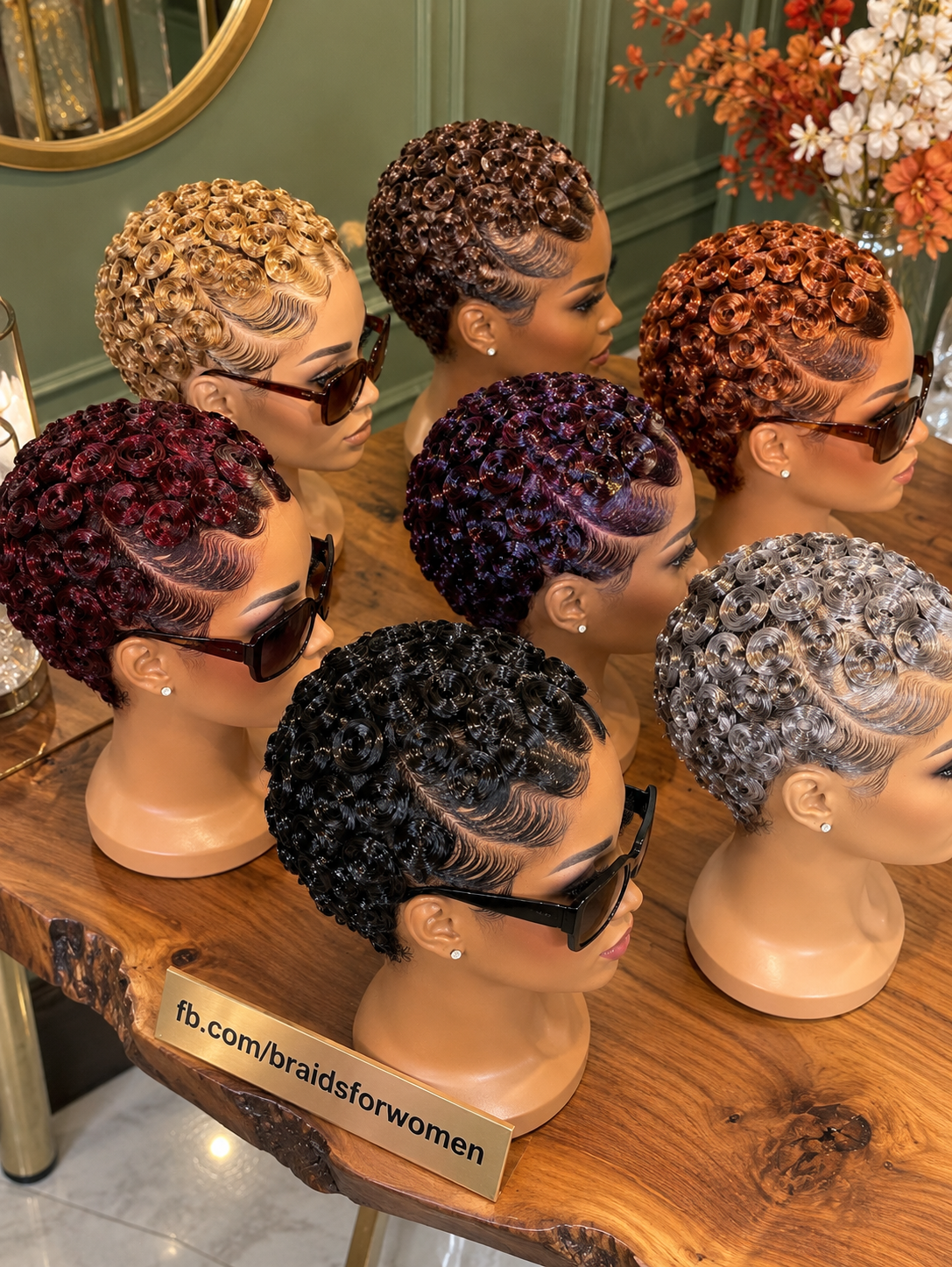 Seven Sculpted Finger Curl Pixie Wigs in Burgundy, Copper, Blonde, Silver and Black #br Seven Sculpted Finger Curl Pixie Wigs in Burgundy, Copper, Blonde, Silver and Black #br