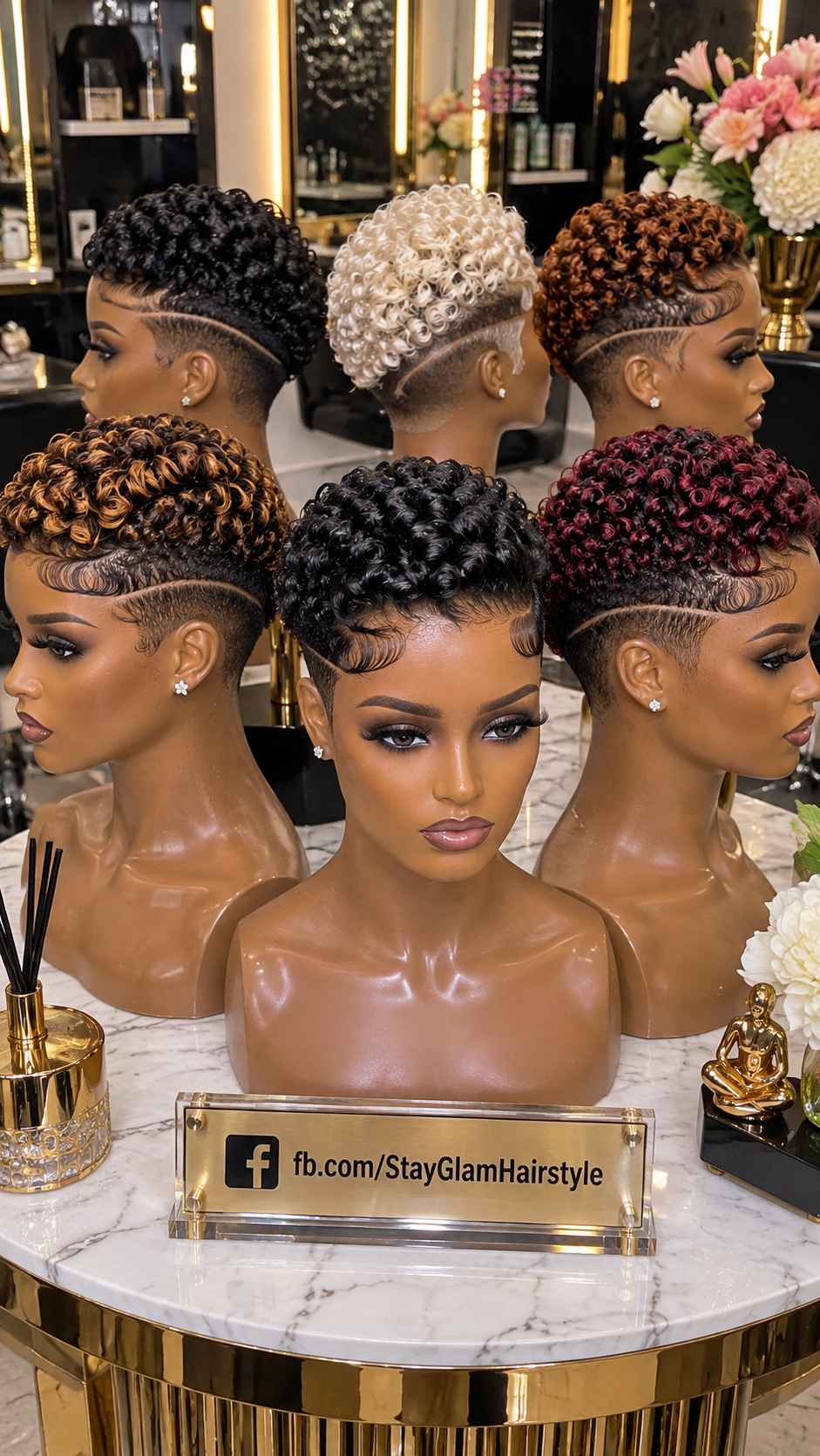 Six Ringlet Crown Pixie Wigs With Sweeping Side Lines And Close Tapered Panels #stay
