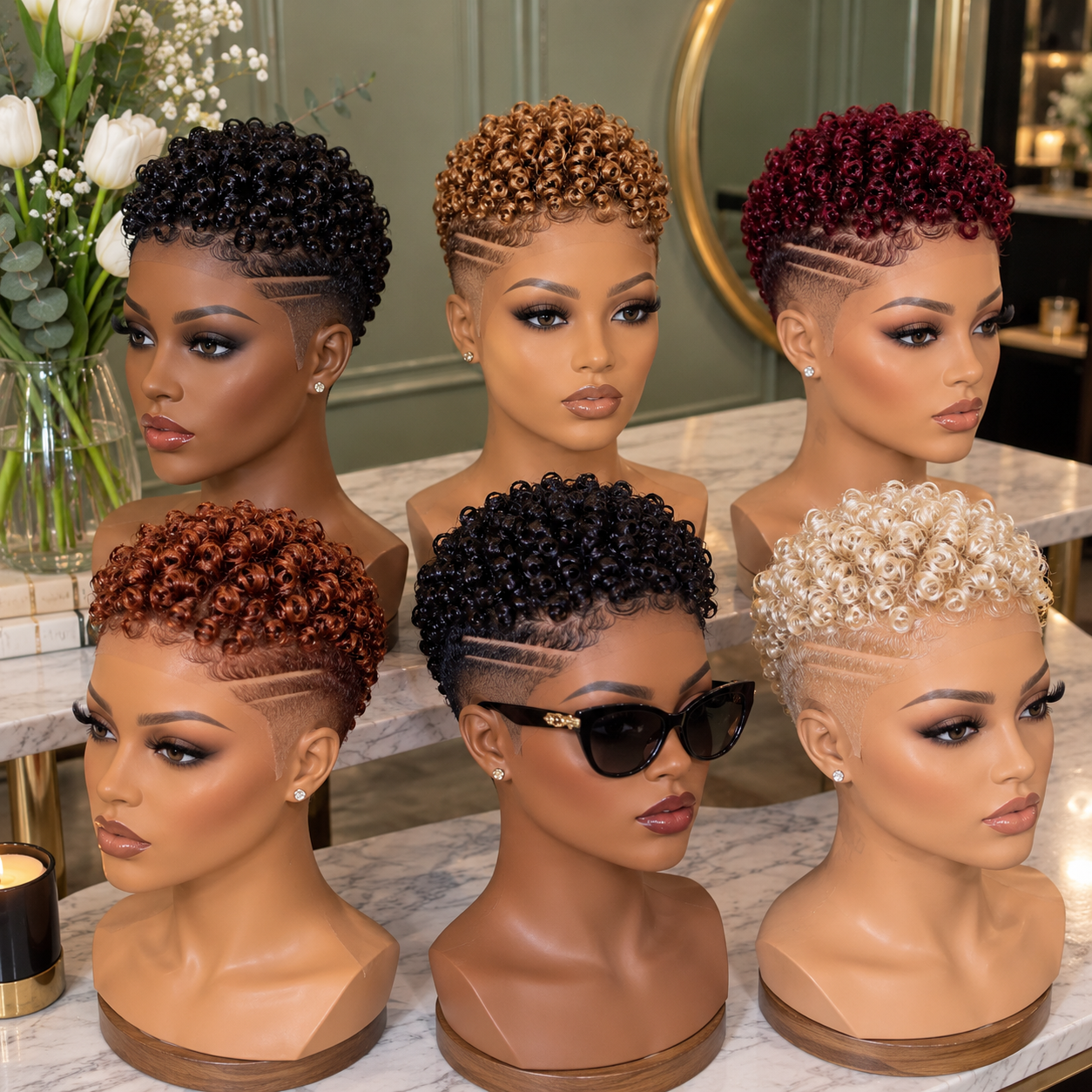 Six Spiral Curl Pixie Wig Colors With Double Side Lines #best Six Spiral Curl Pixie Wig Colors With Double Side Lines #best
