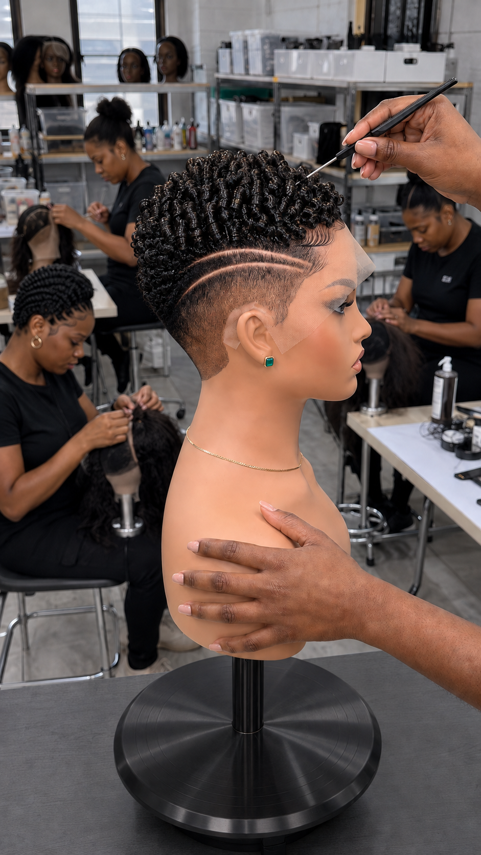 This Black Coiled Pixie With Double Carved Lines Deserves A Closer Look #WigBusiness This Black Coiled Pixie With Double Carved Lines Deserves A Closer Look #WigBusiness