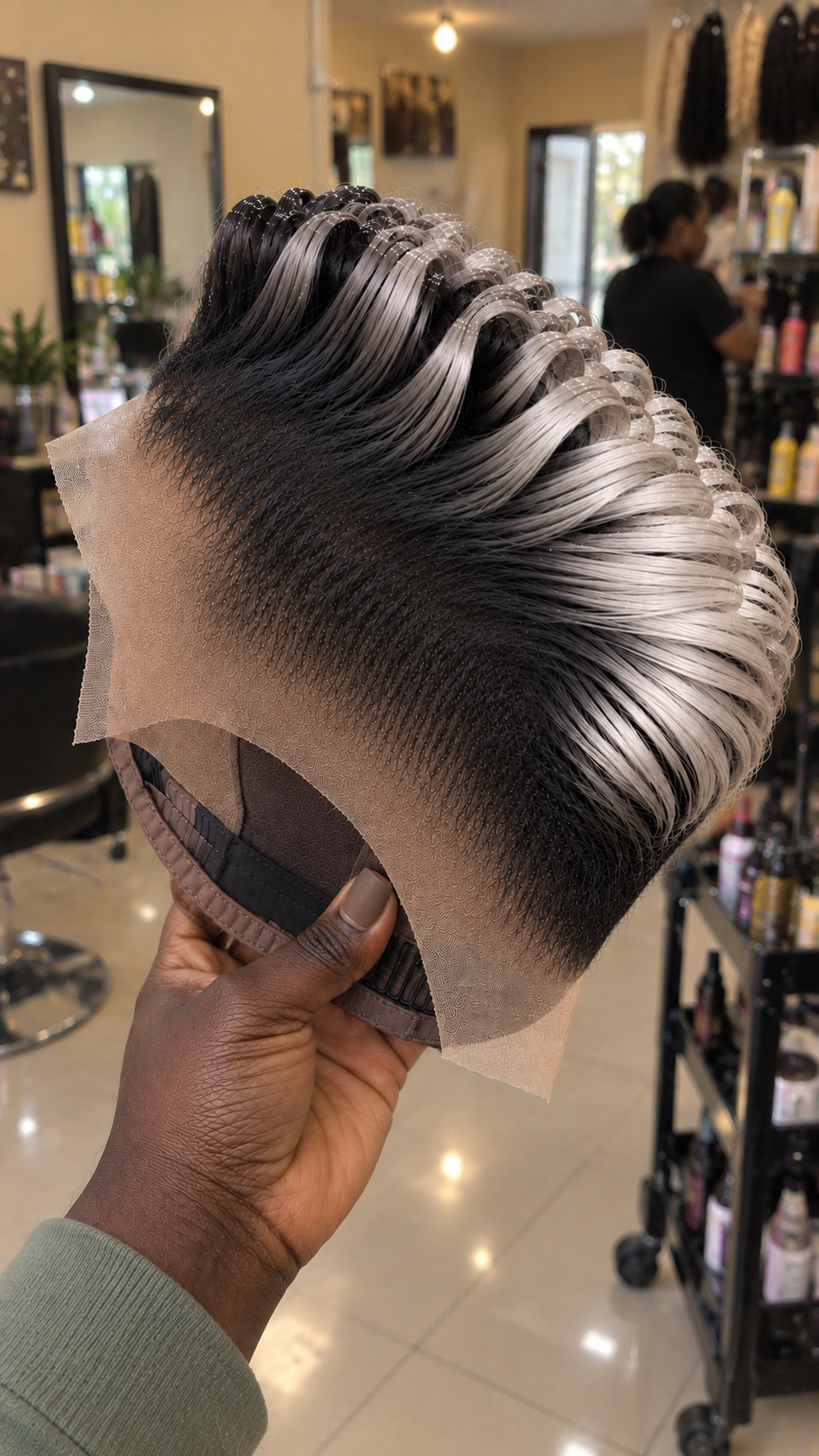 Black to Silver Loop Pixie Wig With Close Tapered Sides #stayh Black to Silver Loop Pixie Wig With Close Tapered Sides #stayh