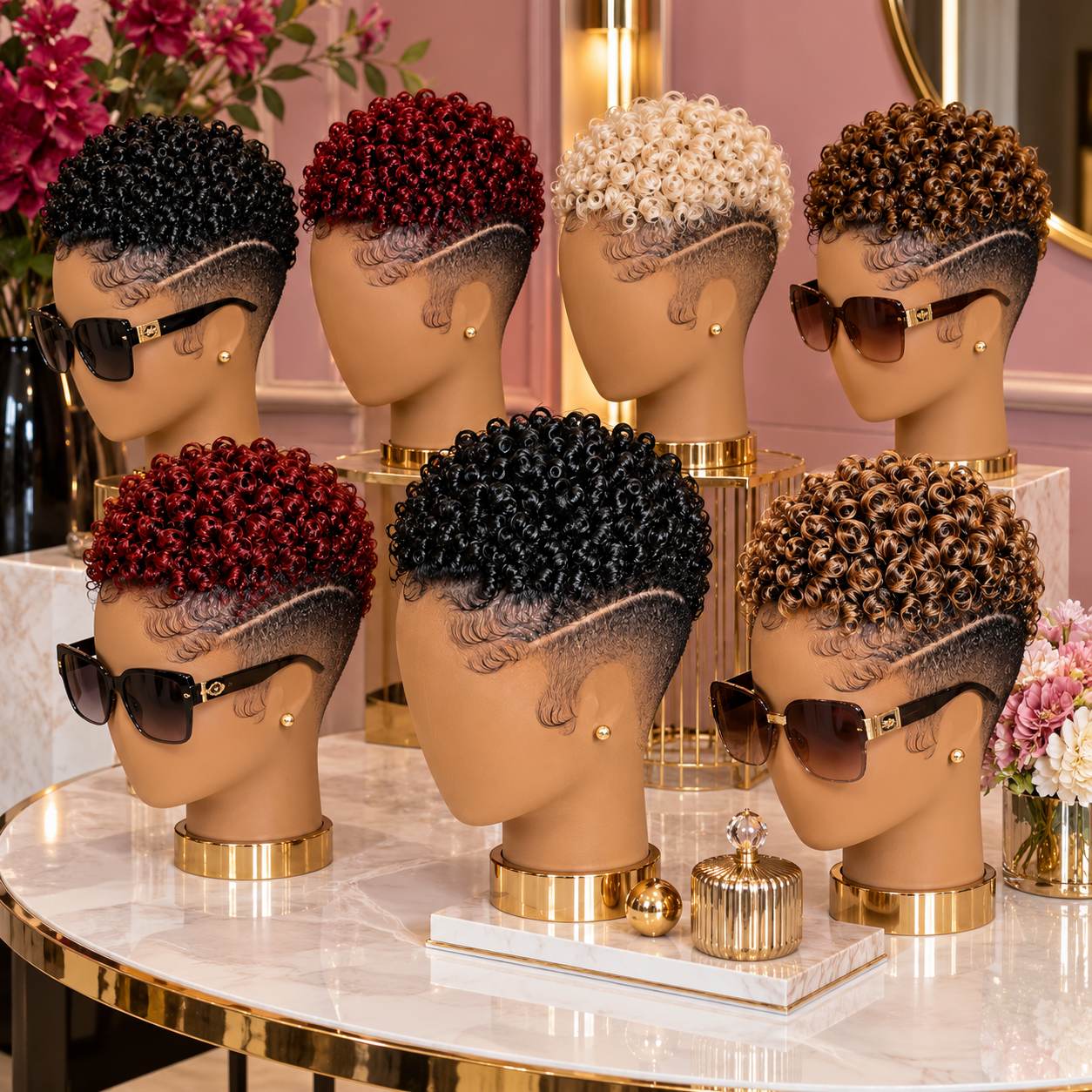 Glossy Ringlet Pixie Wigs With Tapered Sides and Diagonal Line Detail #hwb Glossy Ringlet Pixie Wigs With Tapered Sides and Diagonal Line Detail #hwb
