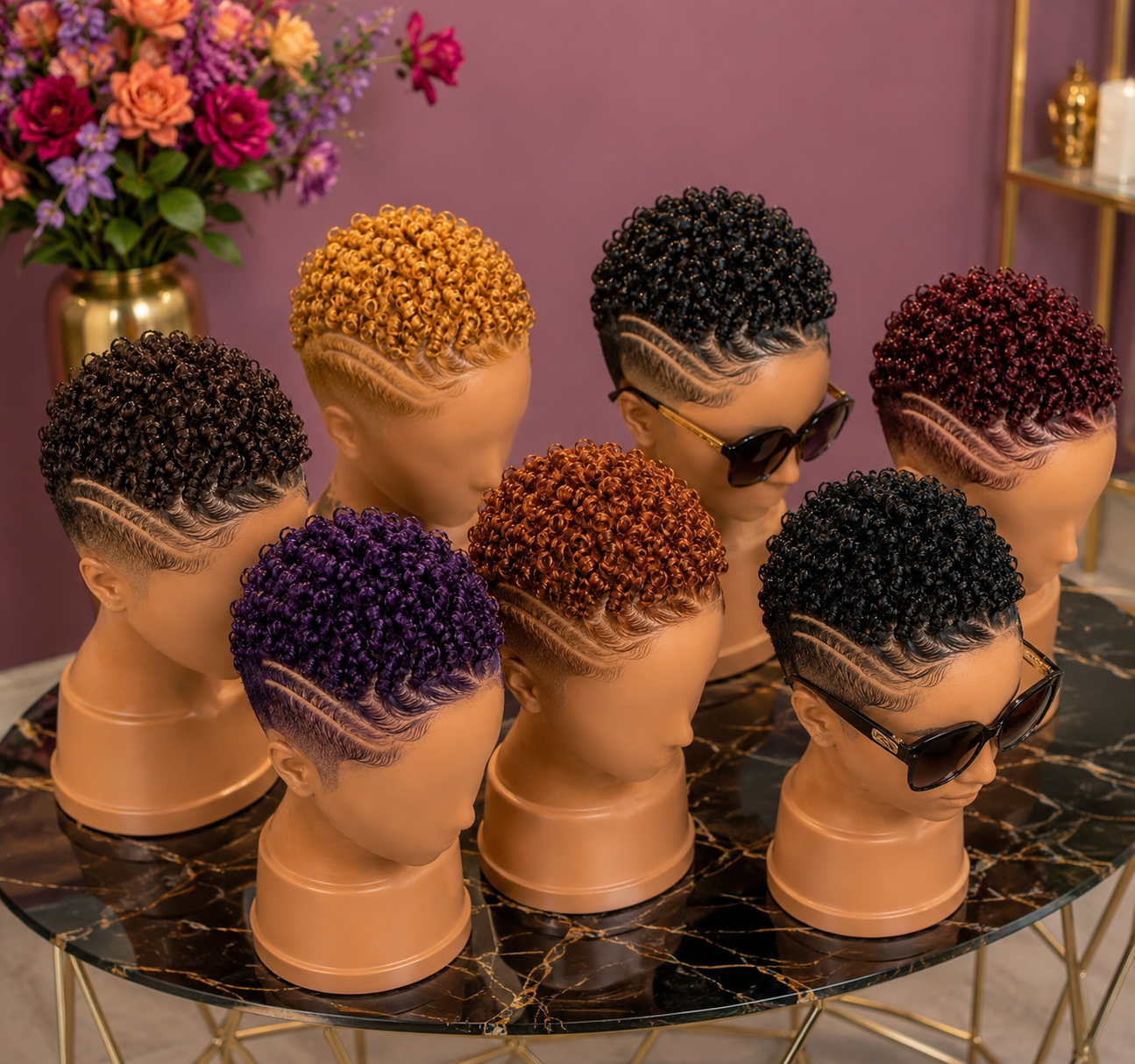 Seven Studio Mannequins Showcase How Twin Razor Tracks Anchor Cylindrical Ringlet Pixie Wigs Across A Diverse Palette #HaircutStyleIdeas Seven Studio Mannequins Showcase How Twin Razor Tracks Anchor Cylindrical Ringlet Pixie Wigs Across A Diverse Palette #HaircutStyleIdeas