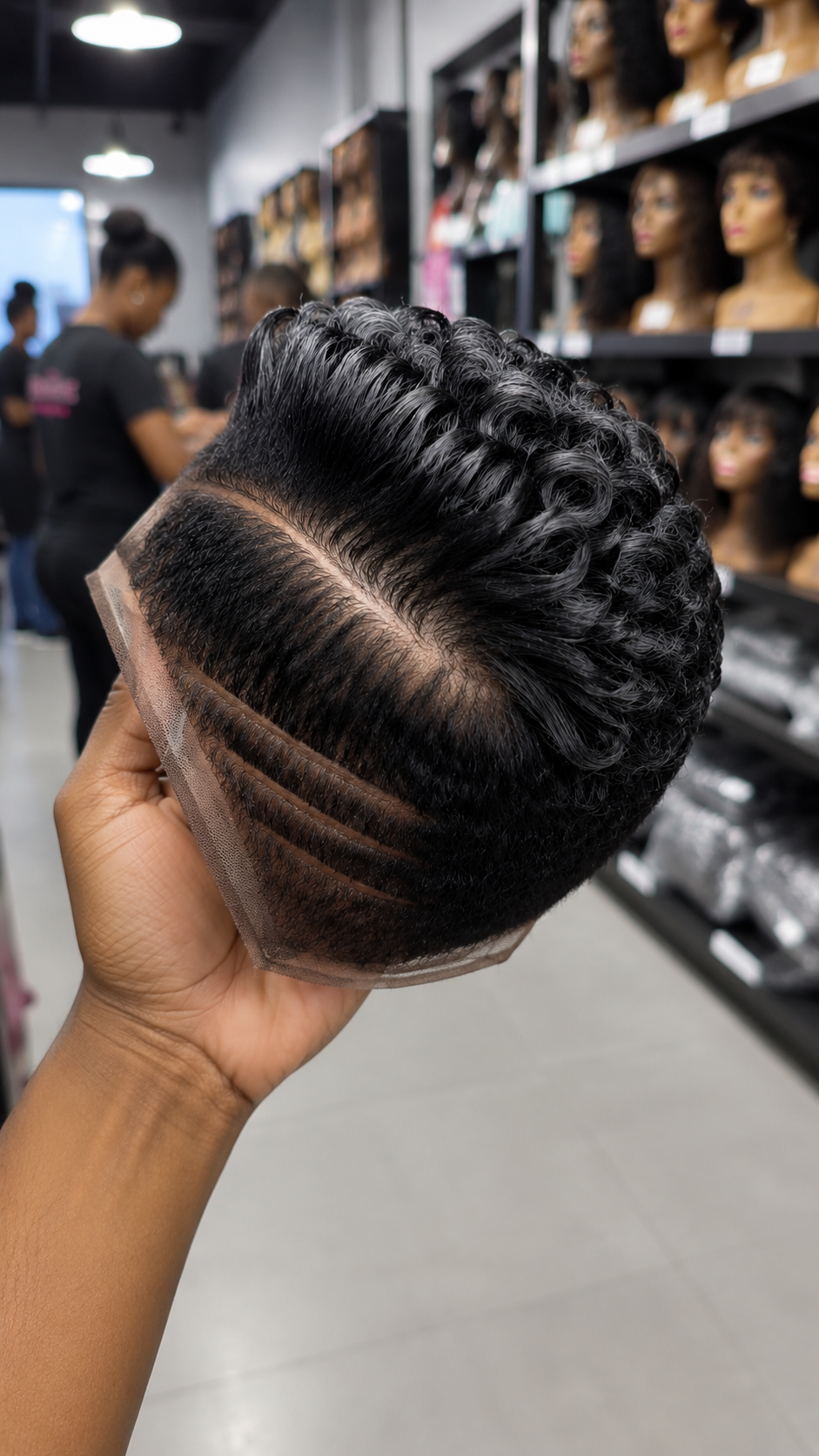 A Triple Razor Curve Under A Diagonal Scalp Part Shows True Structural Mastery On A Jet Black Pixie Wig #ssh