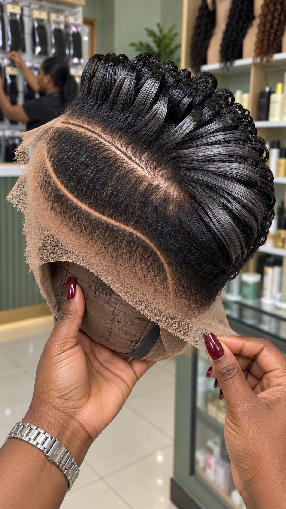 Jet Black Sculpted Loop Pixie Wig With Single Side Line #brh Jet Black Sculpted Loop Pixie Wig With Single Side Line #brh