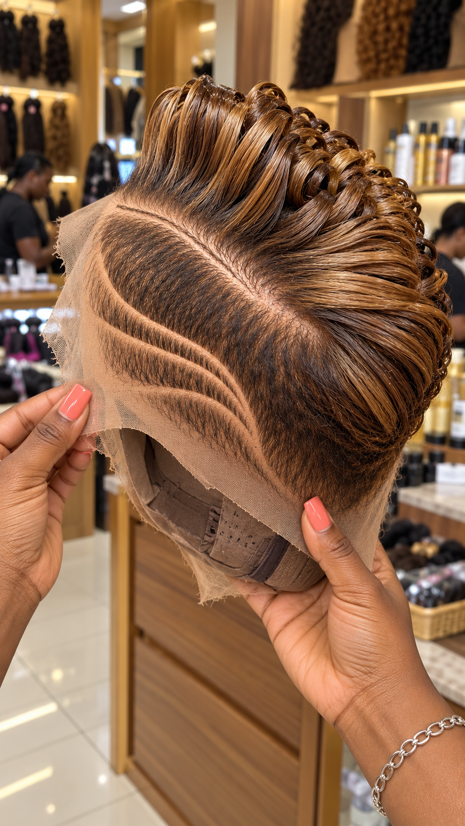 Honey Caramel Sculpted Loop Pixie Wig With Double Sweeping Side Lines #stayh Honey Caramel Sculpted Loop Pixie Wig With Double Sweeping Side Lines #stayh
