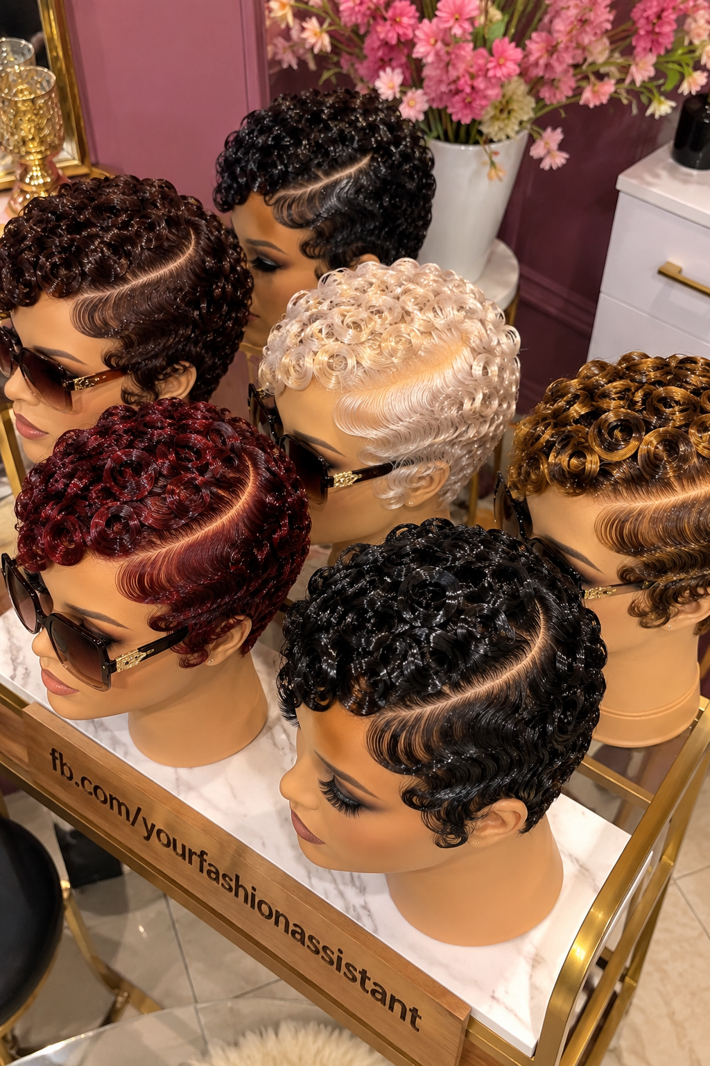 Glossy Ring Curl Pixie Wigs With Deep Side Waves #yf Glossy Ring Curl Pixie Wigs With Deep Side Waves #yf