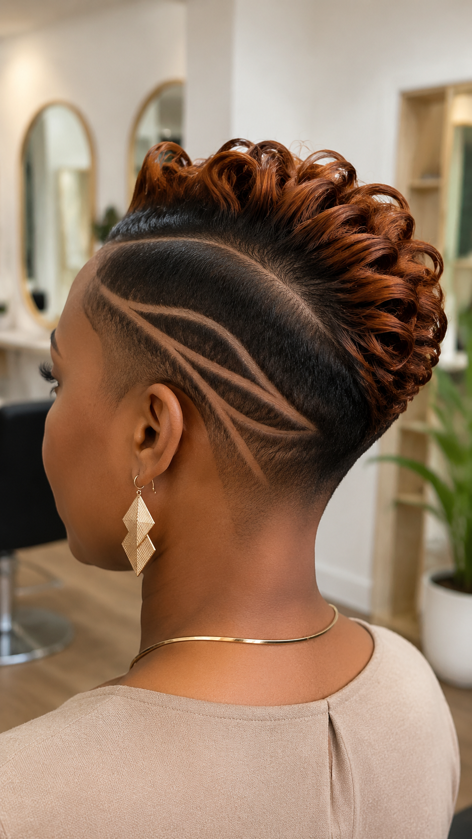 Copper Brown Curly Pixie With Precision Tapered Sides #apdh Copper Brown Curly Pixie With Precision Tapered Sides #apdh