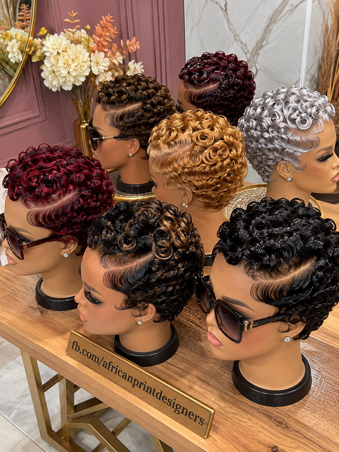Glossy Ringlet Pixie Wigs With Sculpted Side Waves and Rich Color Choices #apd