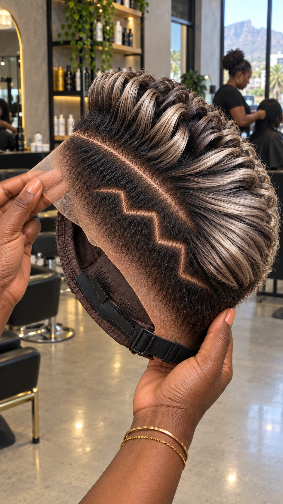 Silver Ash Loop Curl Pixie Wig With Zigzag Side Detail #apdh