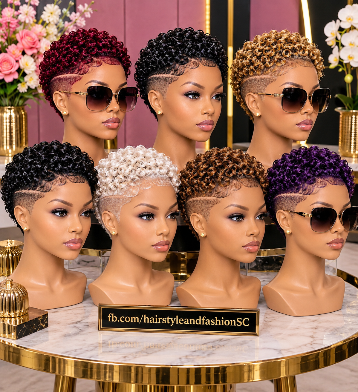 Glossy Ringlet Pixie Wigs With Swept Hairlines and Tapered Sides #fa Glossy Ringlet Pixie Wigs With Swept Hairlines and Tapered Sides #fa