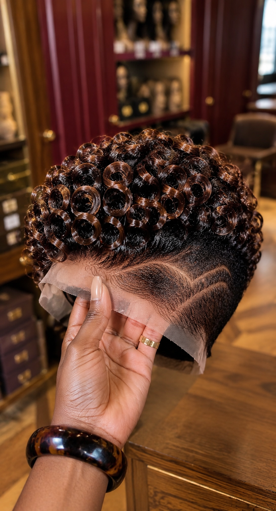 Chocolate Brown Ringlet Pixie Wig With Sculpted Side Waves #eft Chocolate Brown Ringlet Pixie Wig With Sculpted Side Waves #eft