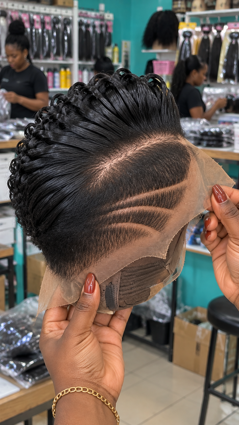 Why Sculpted Black Loop Waves With Triple Side Lines Make a Strong Custom Wig Concept #brh