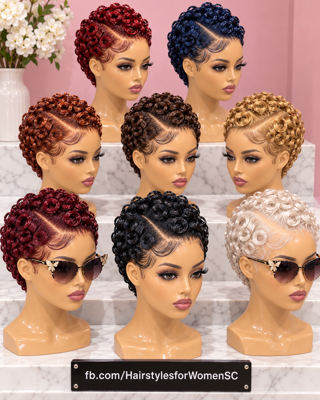 Gorgeous Finger Coil Pixies in Eight Stunning Hair Colors #HairstylesforWomenSC Gorgeous Finger Coil Pixies in Eight Stunning Hair Colors #HairstylesforWomenSC