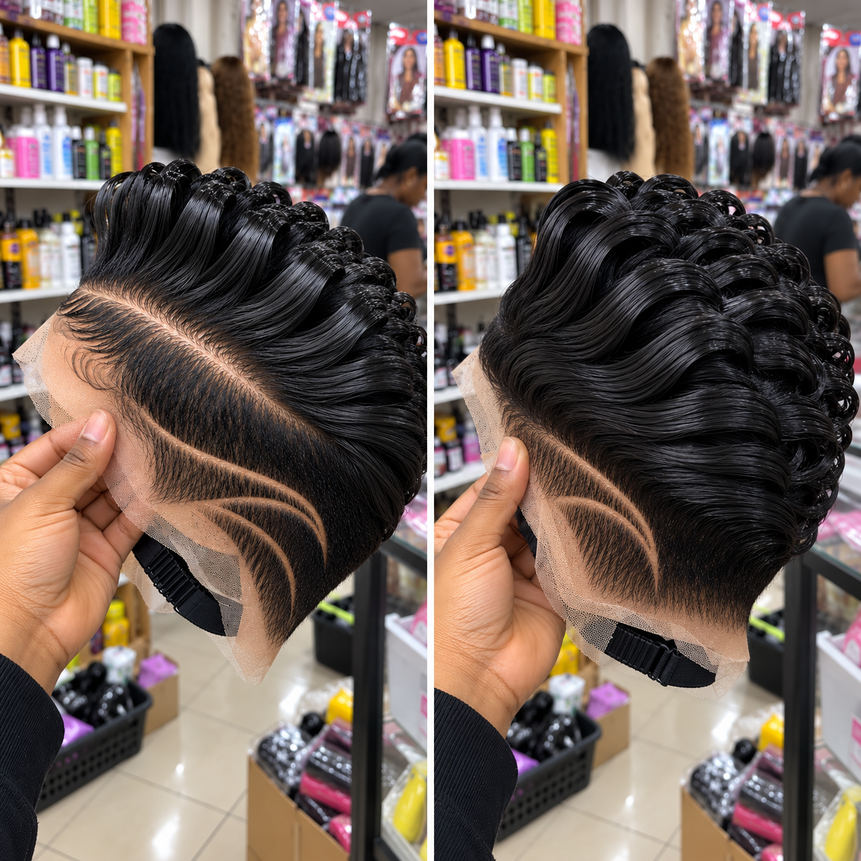Gorgeous Black Pixie Waves with Sculpted Side Designs #BraidsforWomenSC Gorgeous Black Pixie Waves with Sculpted Side Designs #BraidsforWomenSC