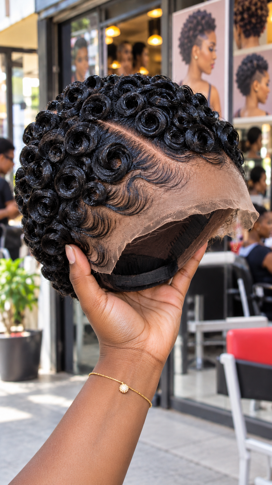 Lovely Black Rosette Pixie Wig with Sweeping Finger Waves #bwih