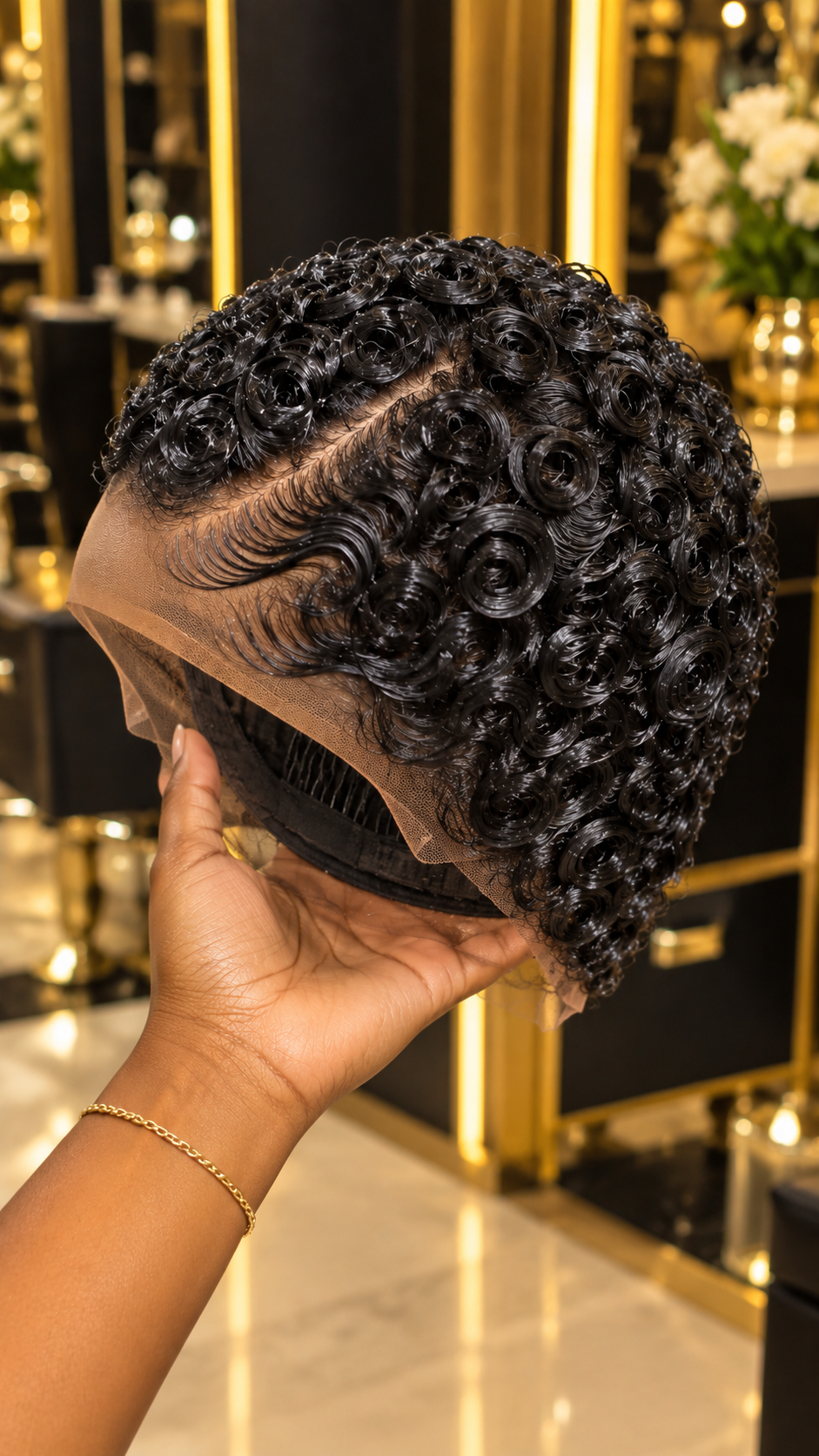 Beautiful Black Ringlet Bob with Side-Swept Waves #fah Beautiful Black Ringlet Bob with Side-Swept Waves #fah