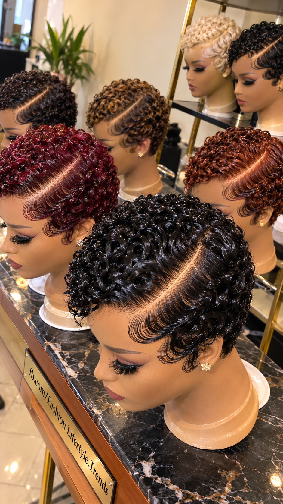 Salon Finger-Coil Wig Gallery With Sculpted Side Parts and Rich Color Choices #flt Salon Finger-Coil Wig Gallery With Sculpted Side Parts and Rich Color Choices #flt