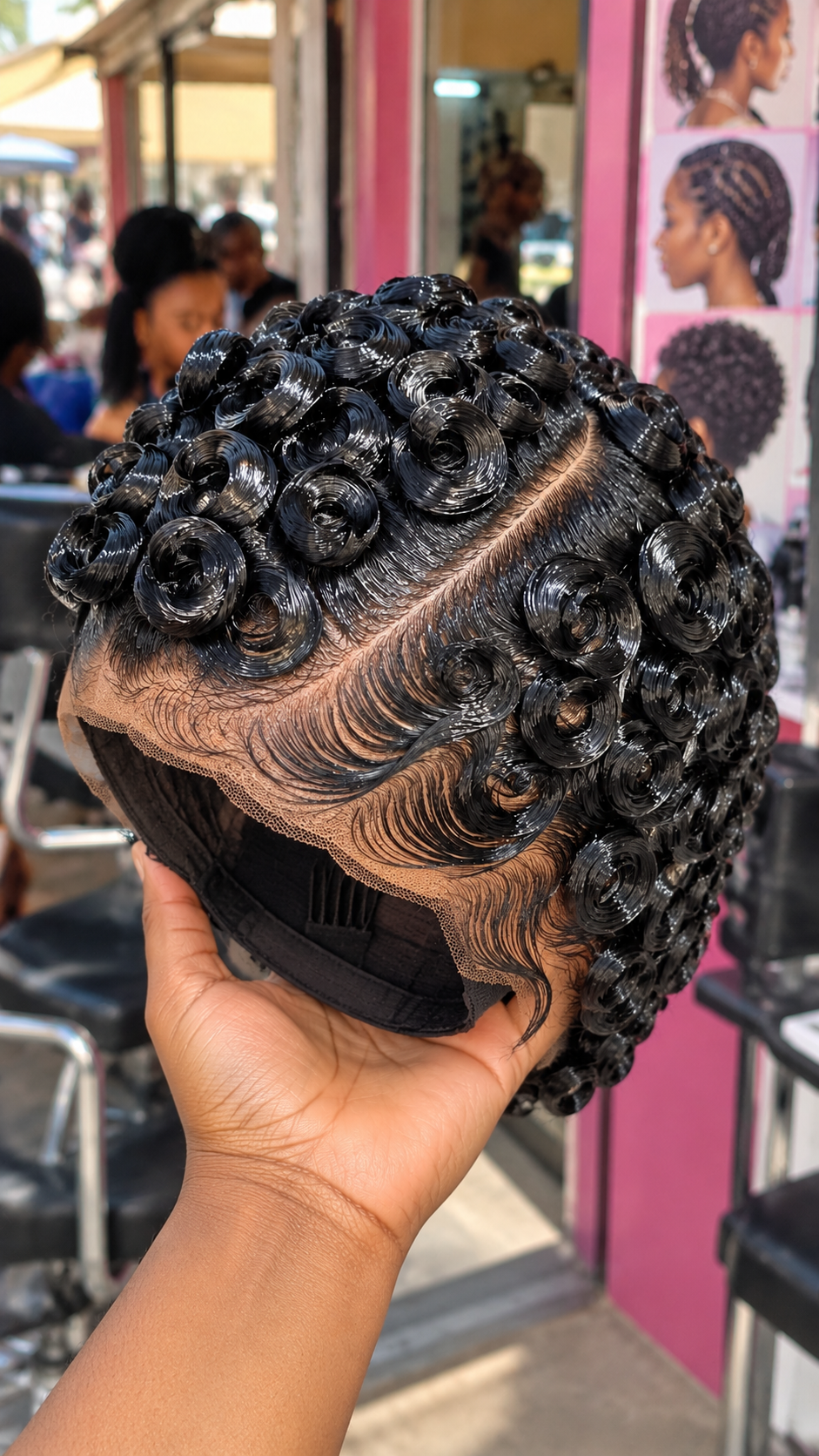 Glossy Black Pin Curls with Gorgeous Finger Waves #fah