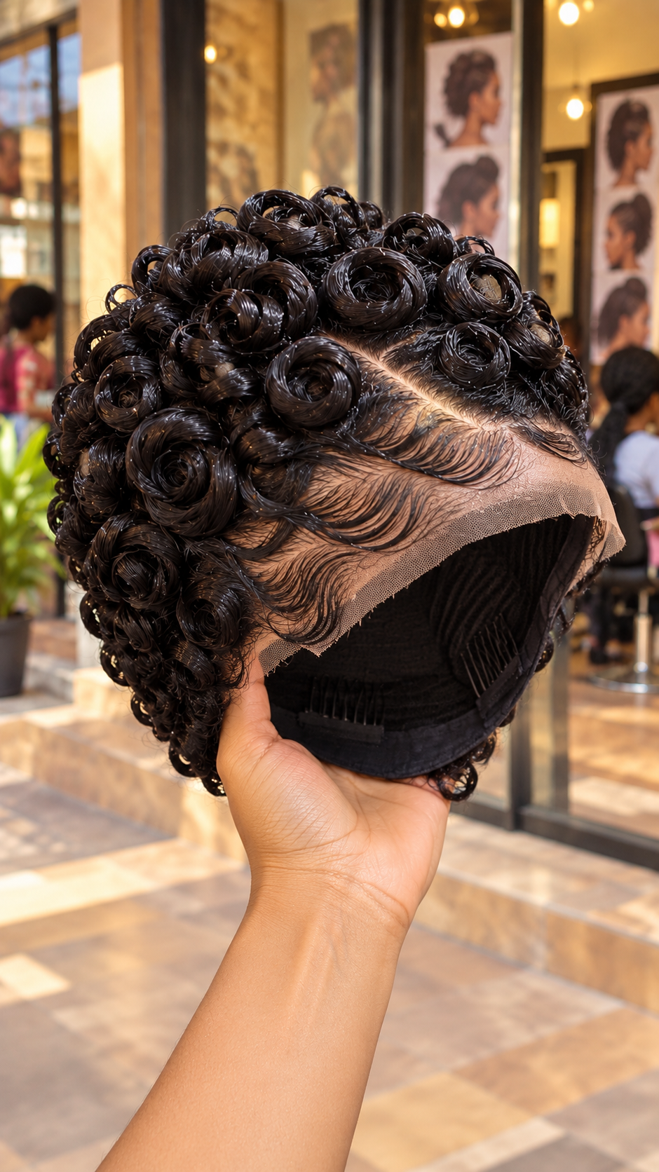 Black Rosette Curls with Graceful Waves #ssh Black Rosette Curls with Graceful Waves #ssh