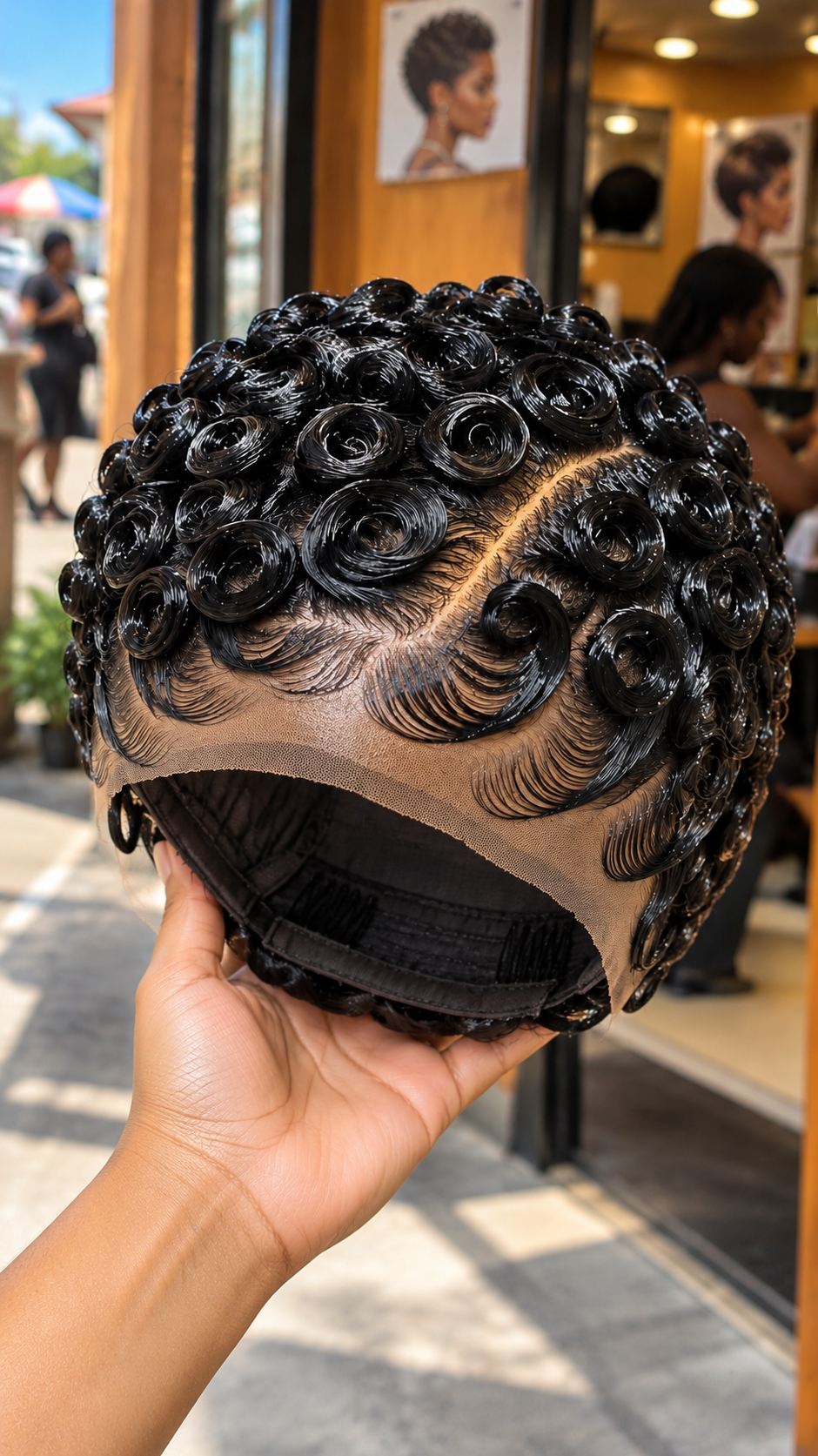 Black Rosette Curls with Sweeping Finger Waves #stayh