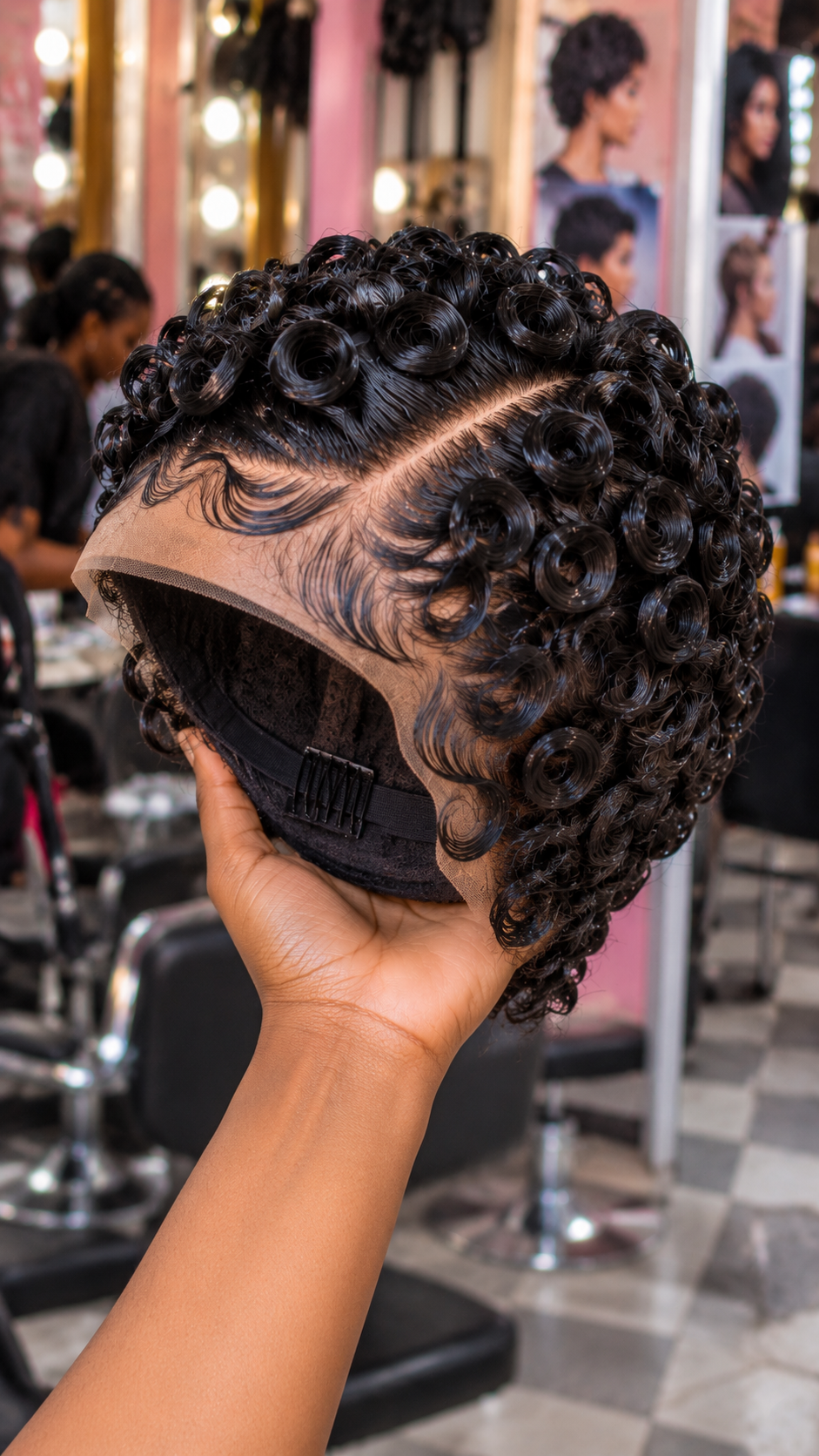 Black Spiral Pixie with Beautiful S-Curve Waves #bwih