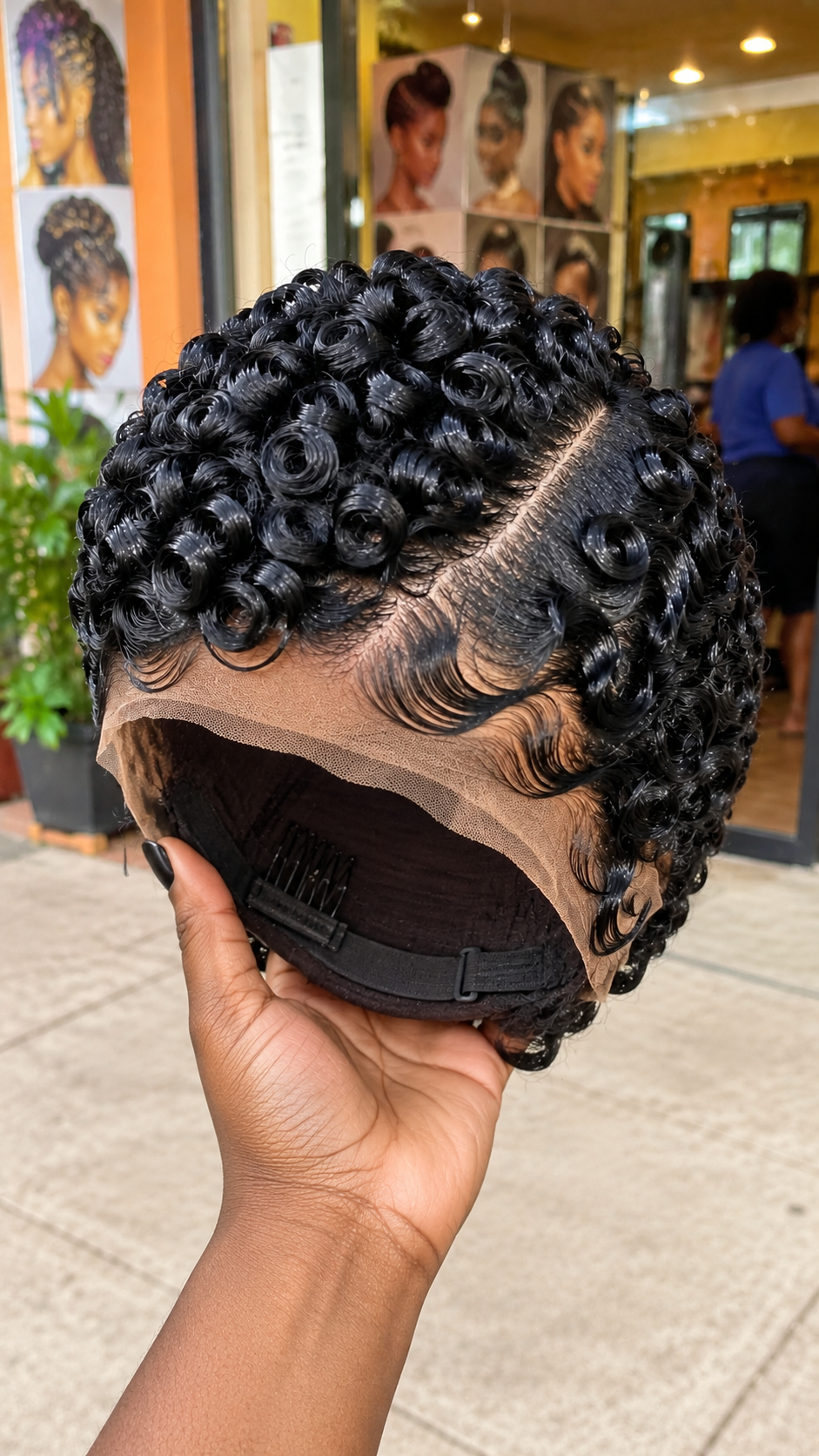 Black Spiral Pixie with Beautiful Side Waves #fah Black Spiral Pixie with Beautiful Side Waves #fah