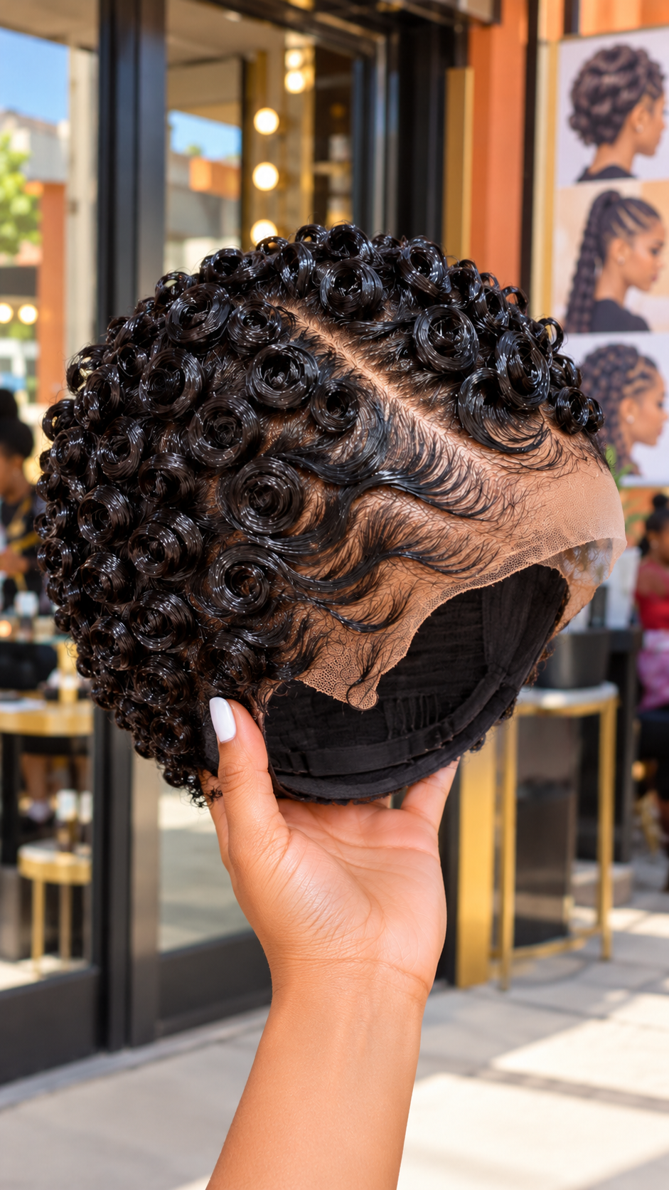 Gorgeous Black Rose Curl Wigs with Beautiful Side Waves #apdh