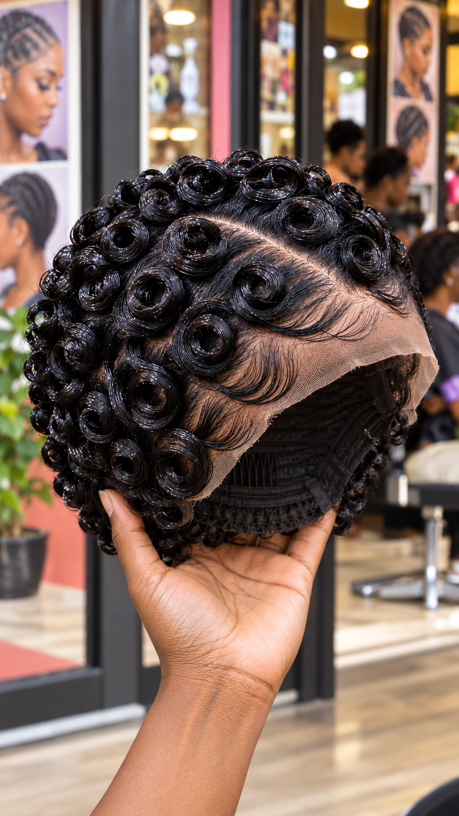 Jet Black Rose Curls with Artistic Finger Waves #brh Jet Black Rose Curls with Artistic Finger Waves #brh