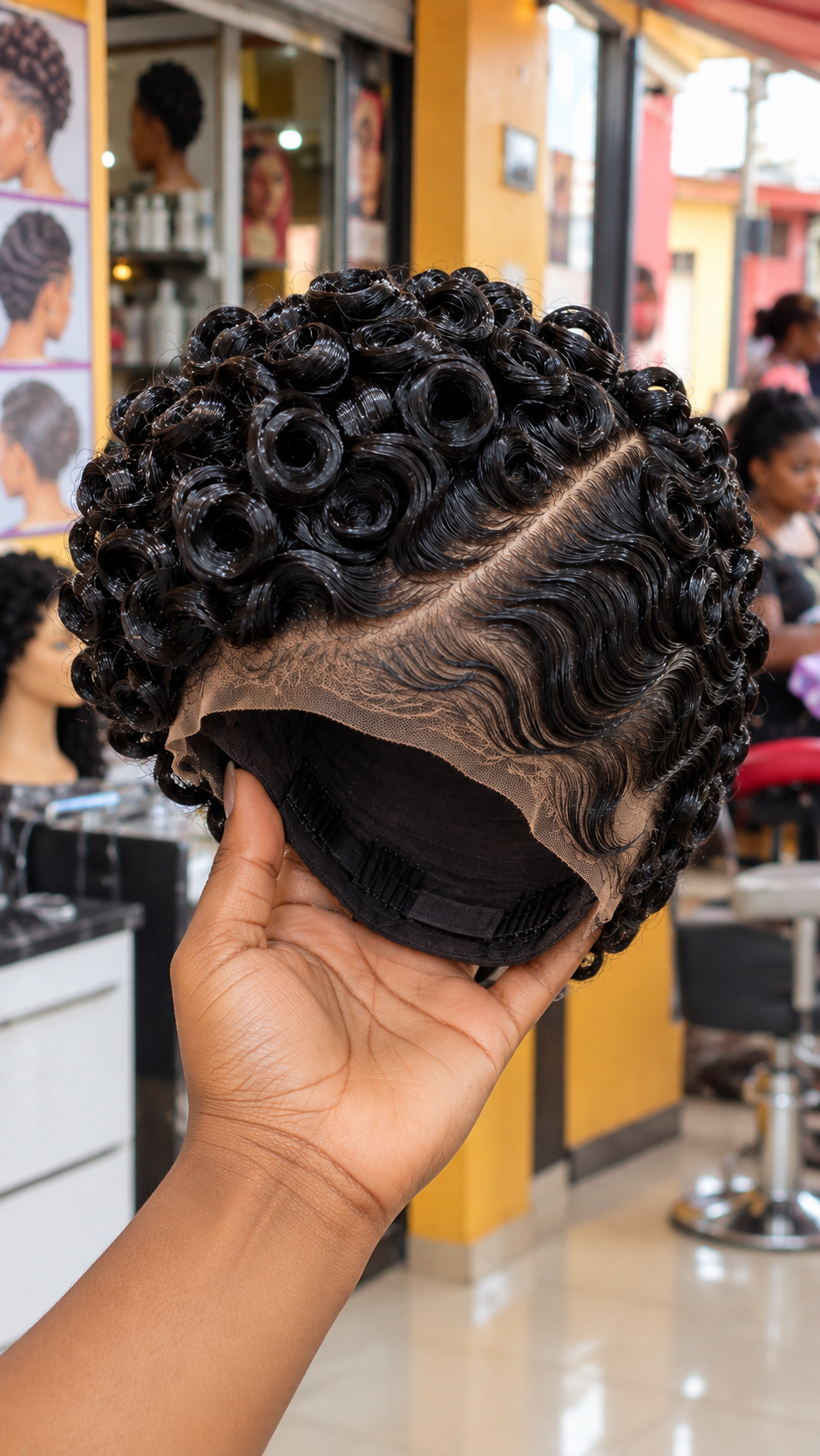 Black Vintage Curl Pixie with a Sweeping Lace Hairline #hwb Black Vintage Curl Pixie with a Sweeping Lace Hairline #hwb