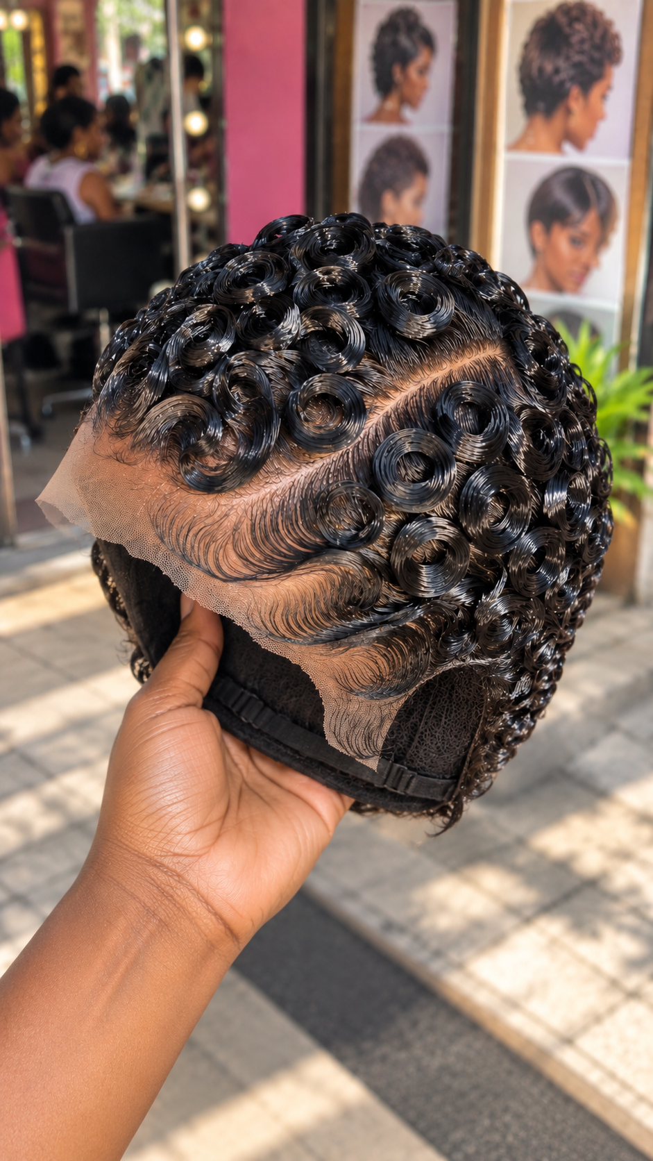 Glossy Black Pin Curl Wig With Cascading Finger-Wave Layers #stayh Glossy Black Pin Curl Wig With Cascading Finger-Wave Layers #stayh