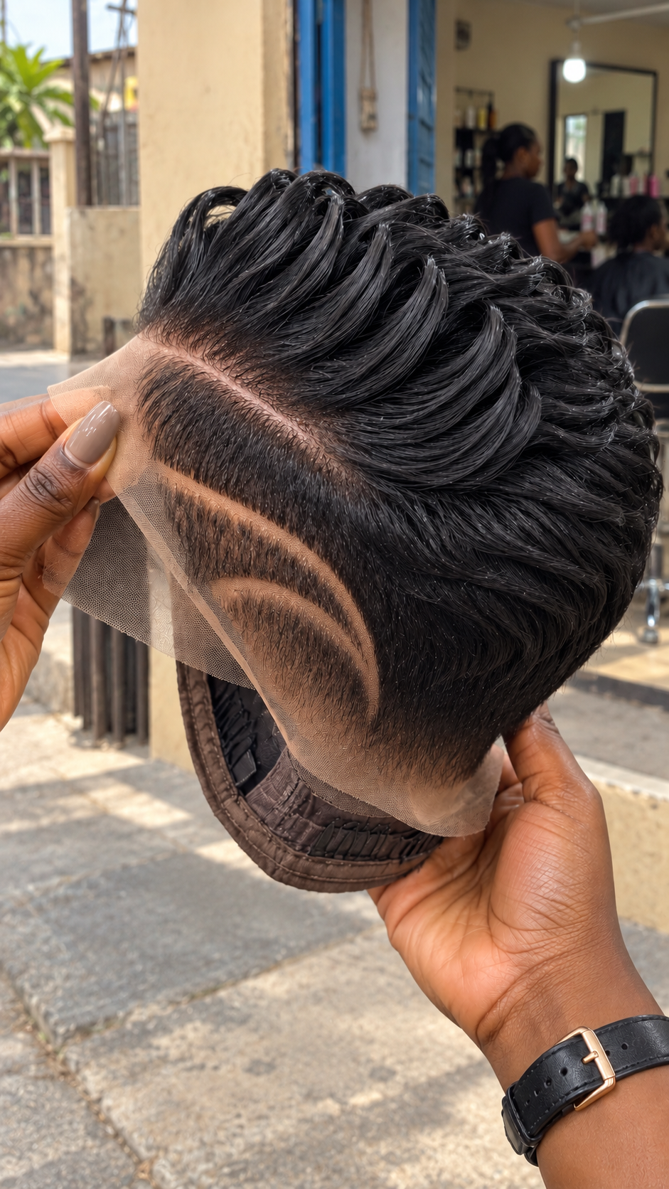 Jet Black Pixie Wig with Bold Side Curves #br Jet Black Pixie Wig with Bold Side Curves #br